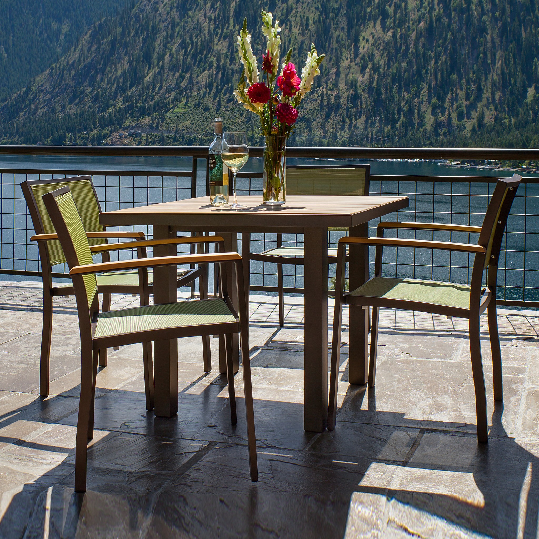 Shown in Kiwi Sling with Bronze Frame