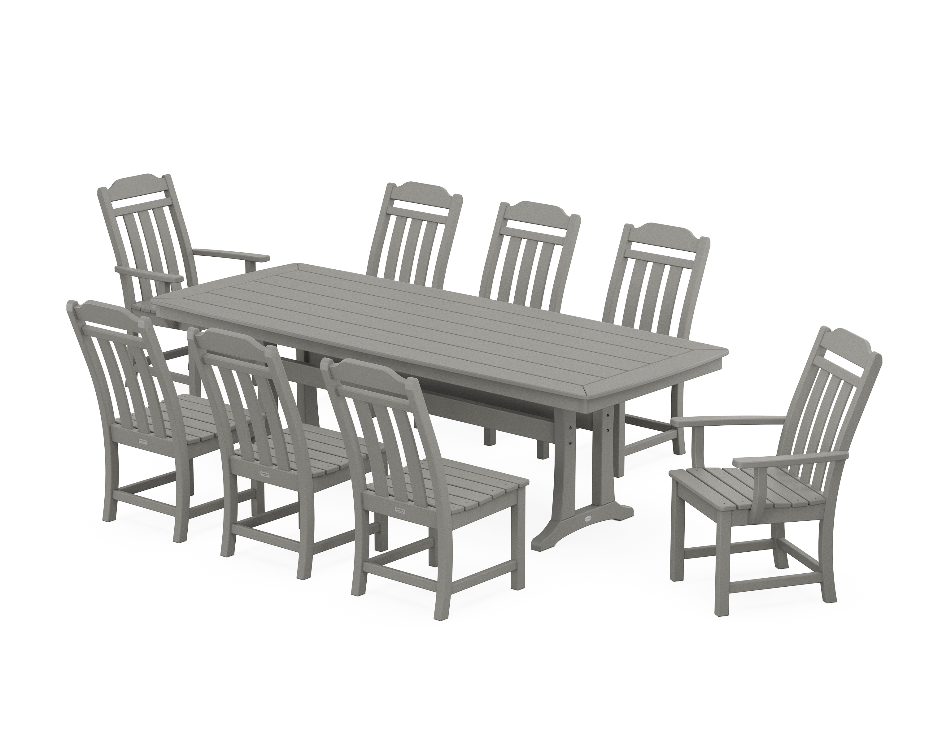 POLYWOOD Cottage 9-Piece Dining Set with Trestle Legs