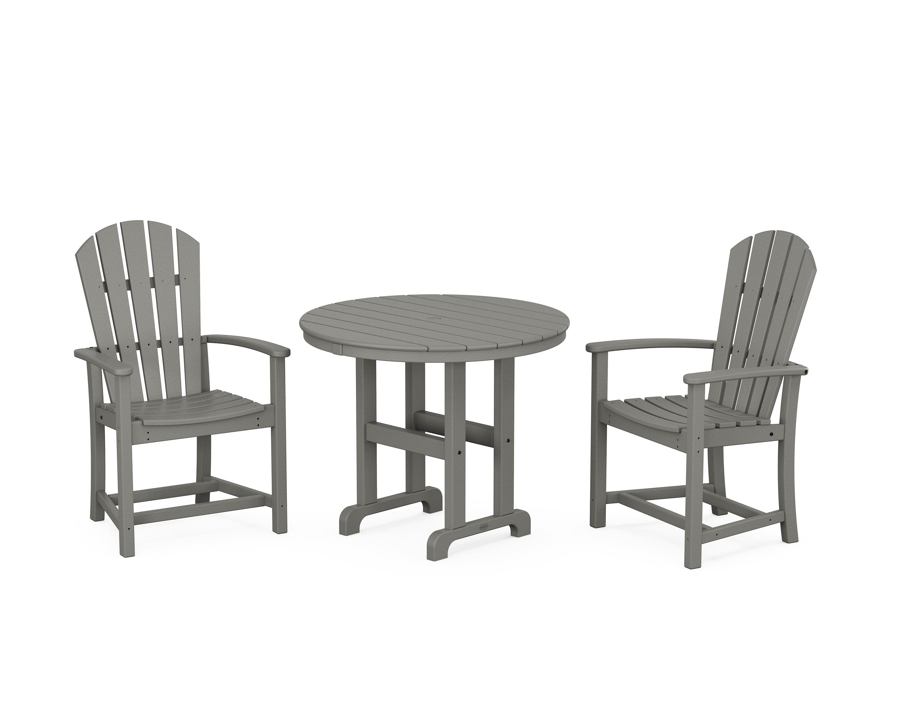 POLYWOOD Palm Coast 3-Piece Round Farmhouse Dining Set