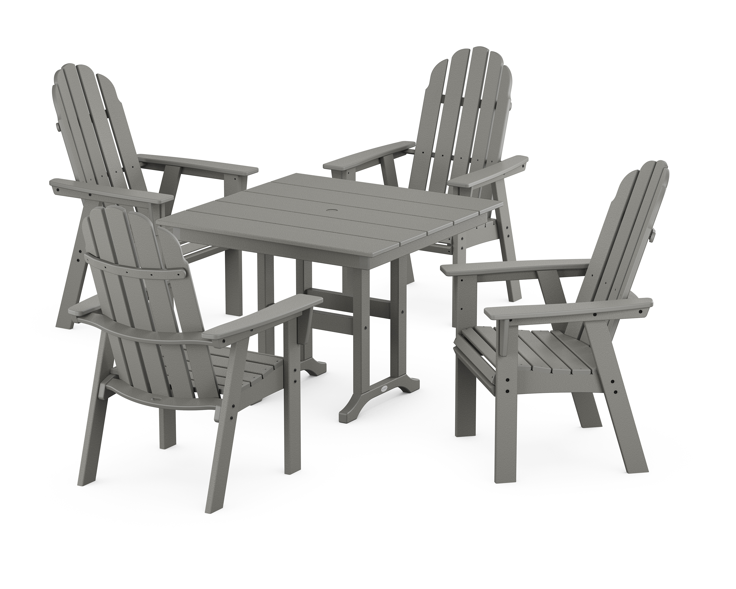POLYWOOD Vineyard Curveback Adirondack 5-Piece Farmhouse Dining Set