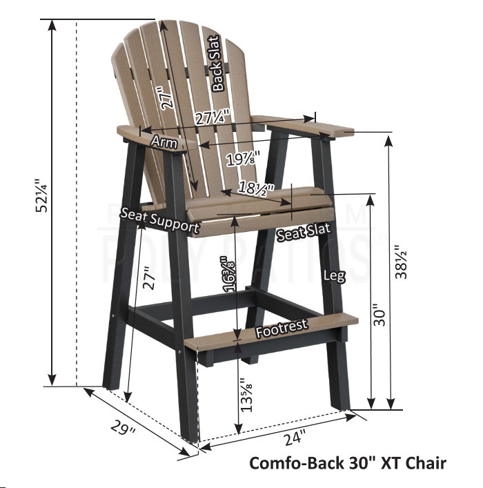 Berlin Gardens Elite Comfo-Back XT Bar Chair