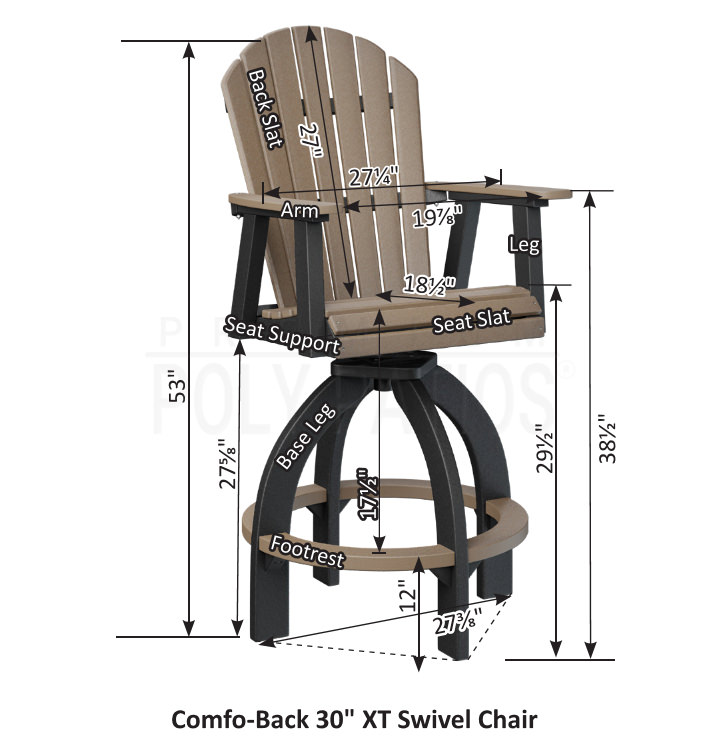 Berlin Gardens 30 in Comfo-Back Swivel XT Bar Chair