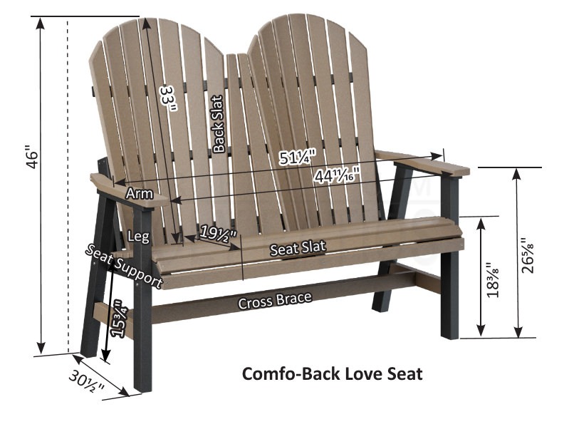 Berlin Gardens Comfo-Back Loveseat Bench