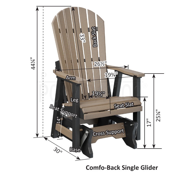 Berlin Gardens Comfo-Back 2 ft Poly Glider