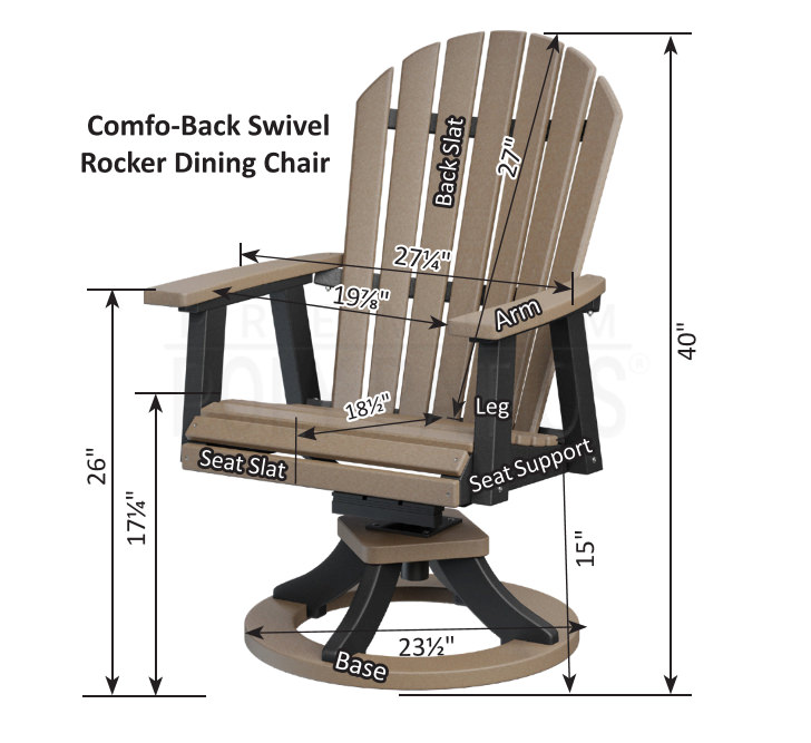 Berlin Gardens Comfo-Back Swivel Rocker Dining Chair