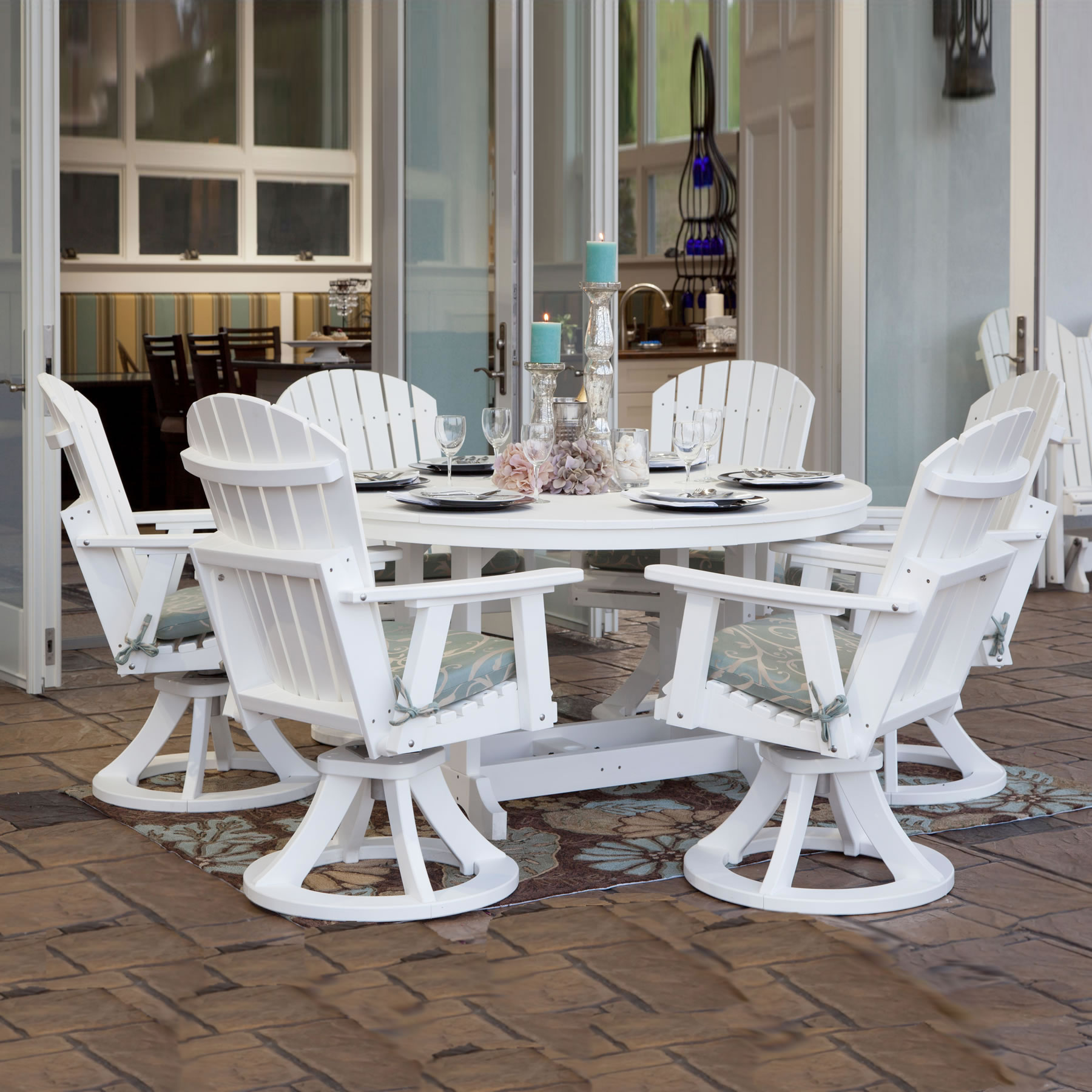 Berlin Gardens Garden Classic 60 in Swivel Dining Set