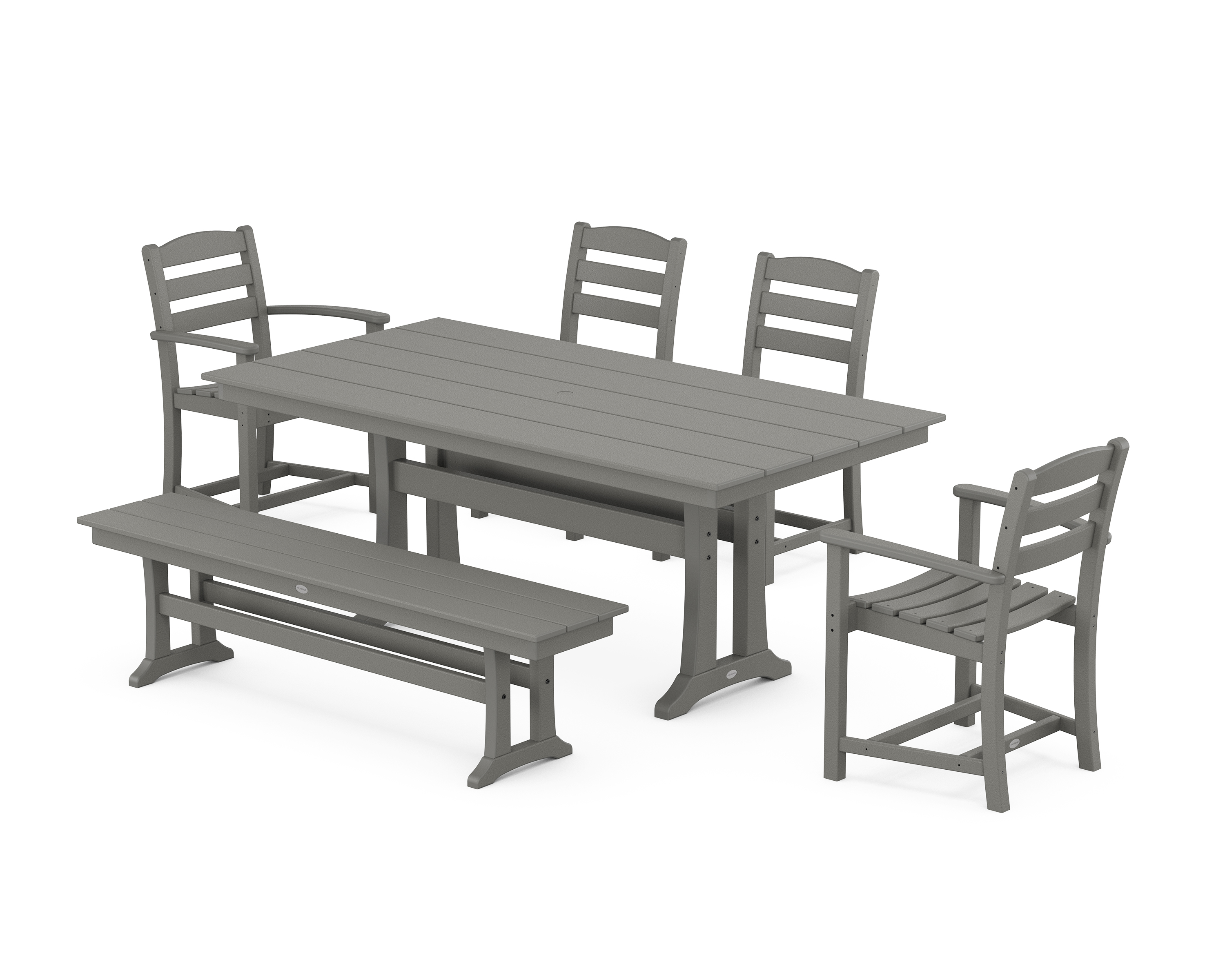 POLYWOOD La Casa Cafe 6-Piece Farmhouse Dining Set With Trestle Legs