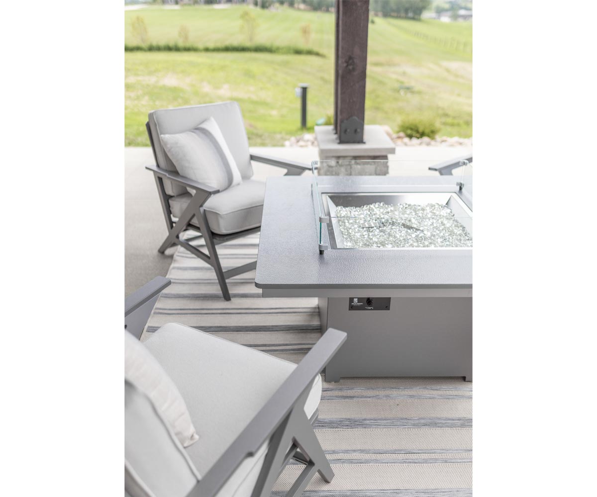 Berlin Gardens Numa Hammered Finish 47 in Square Dining Fire Table