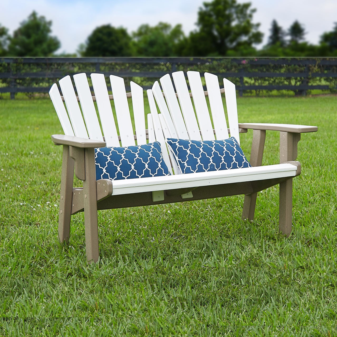 Shown in Weatherwood Frame with White Slats