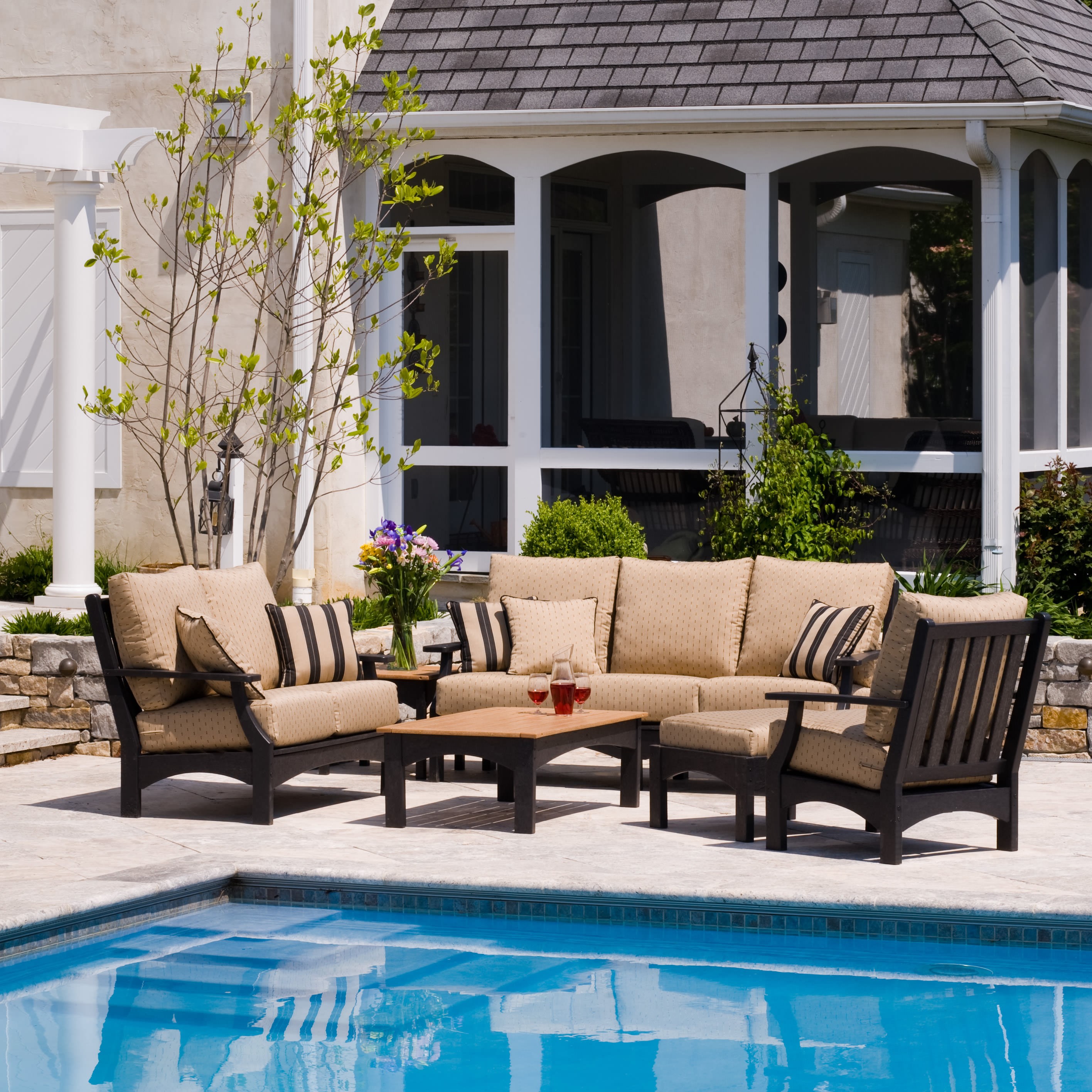 Square Cushions with Black Welting