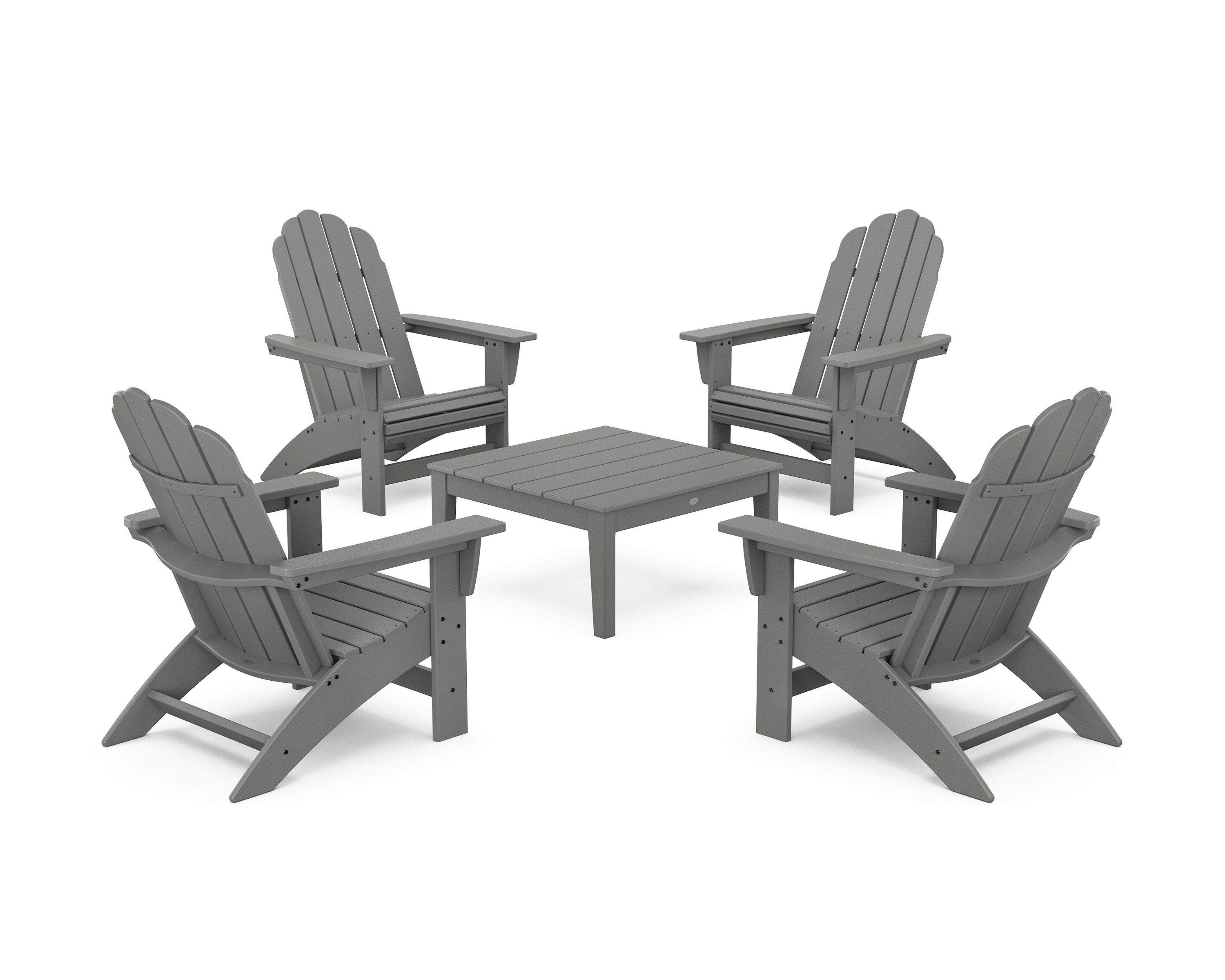 POLYWOOD 5-Piece Vineyard Grand Adirondack Chair Conversation Group