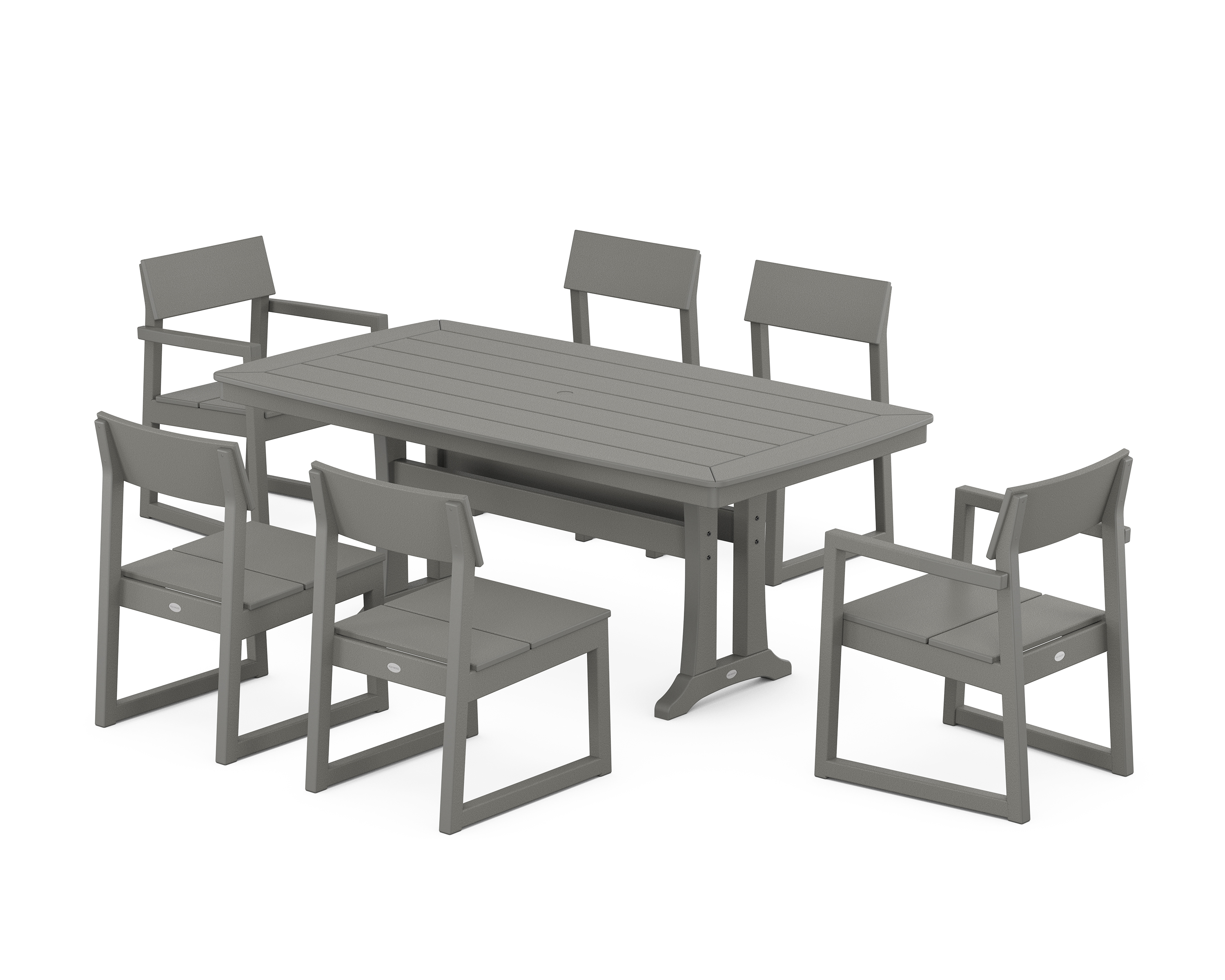 POLYWOOD EDGE 7-Piece Dining Set with Trestle Legs