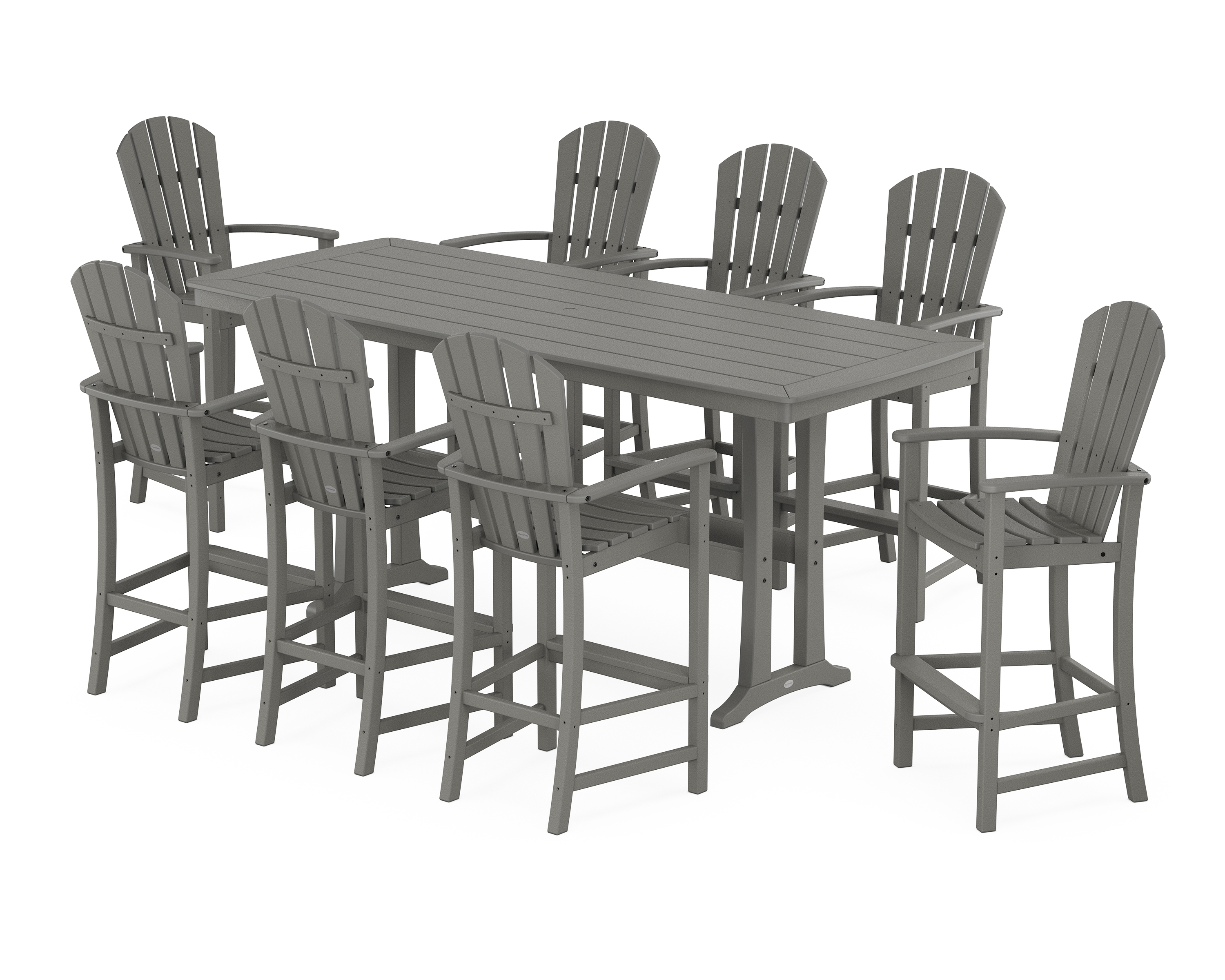 POLYWOOD Palm Coast 9-Piece Bar Set with Trestle Legs