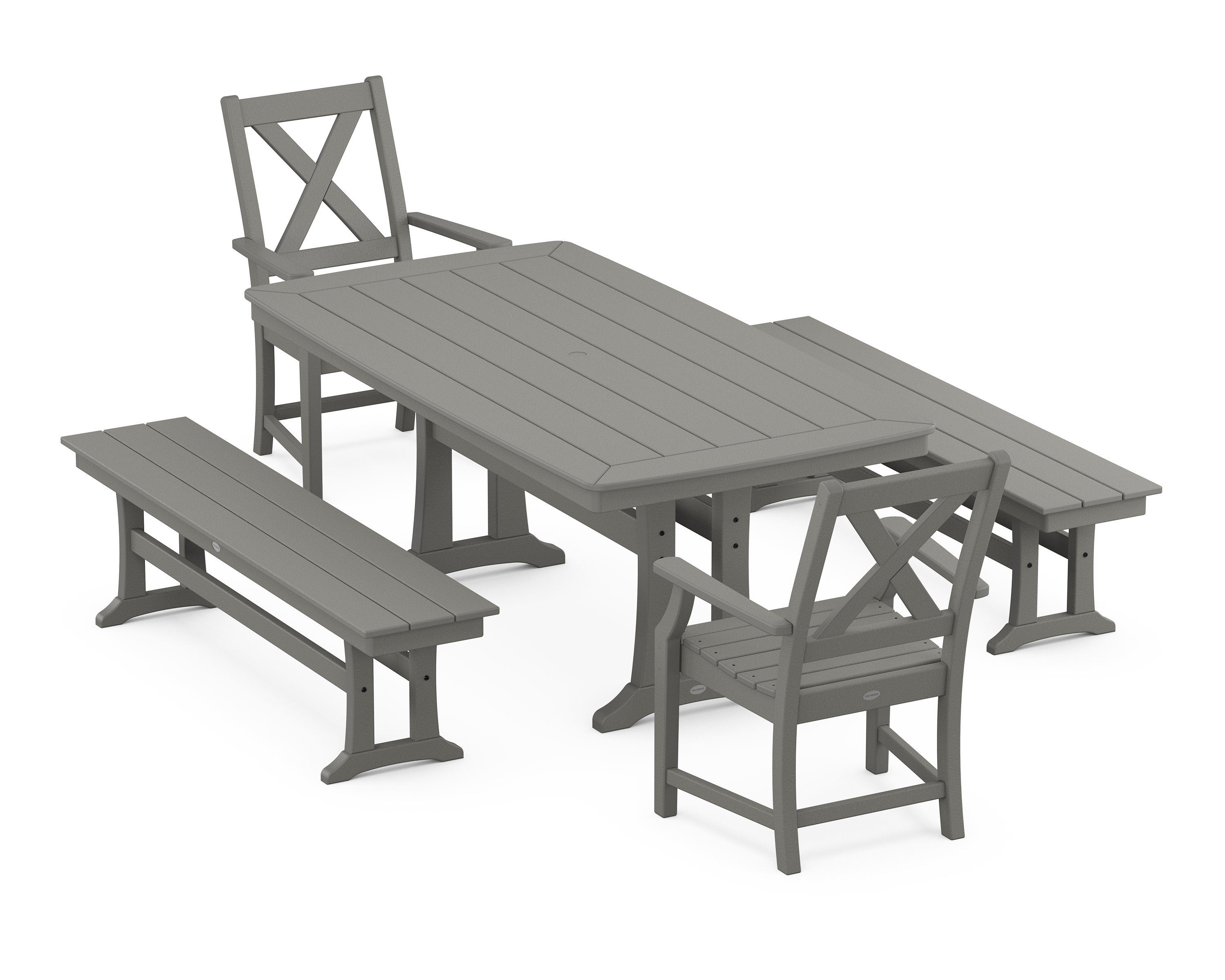 POLYWOOD Braxton 5-Piece Dining Set with Trestle Legs