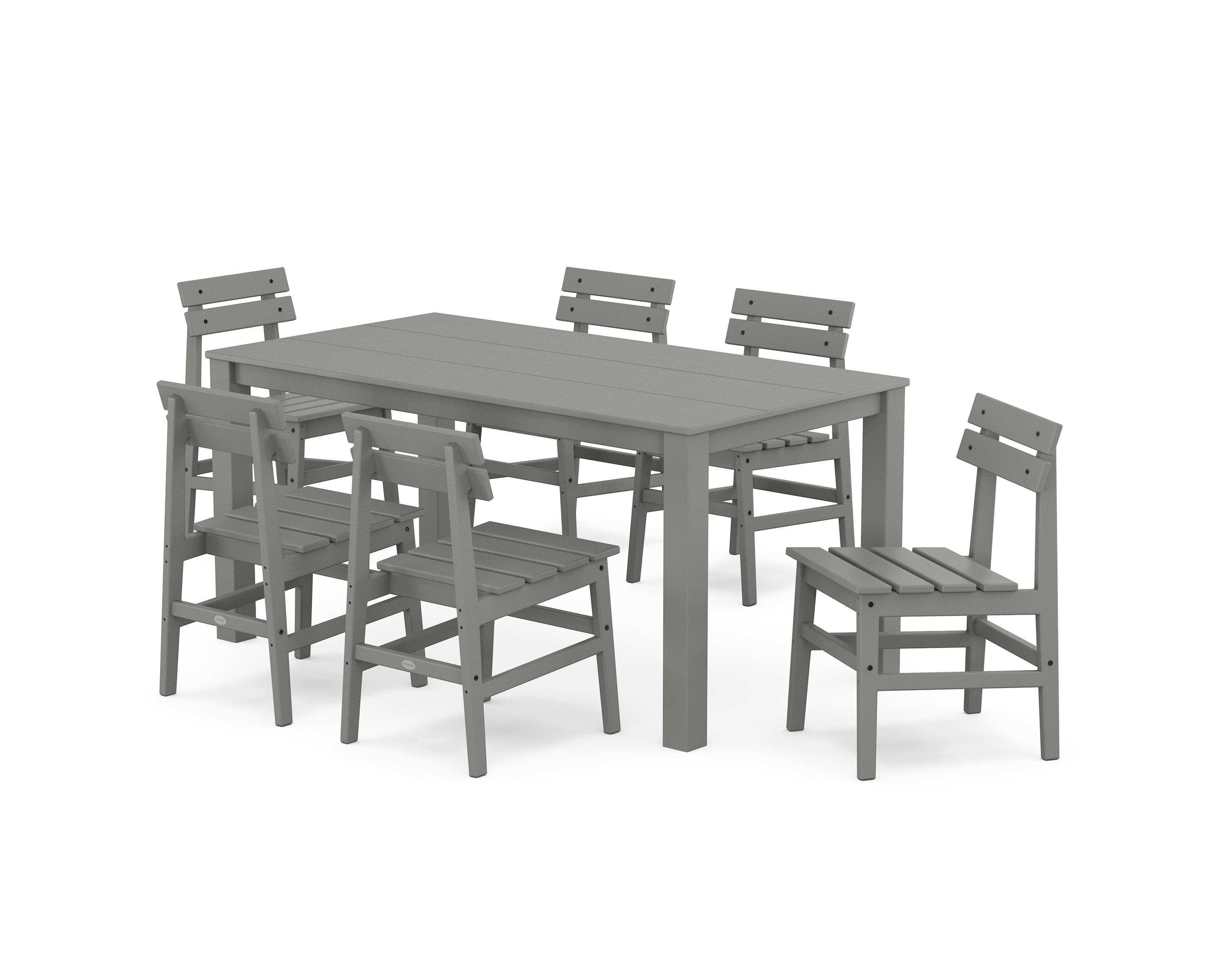 POLYWOOD Modern Studio Plaza Chair 7-Piece Parsons Table Dining Set