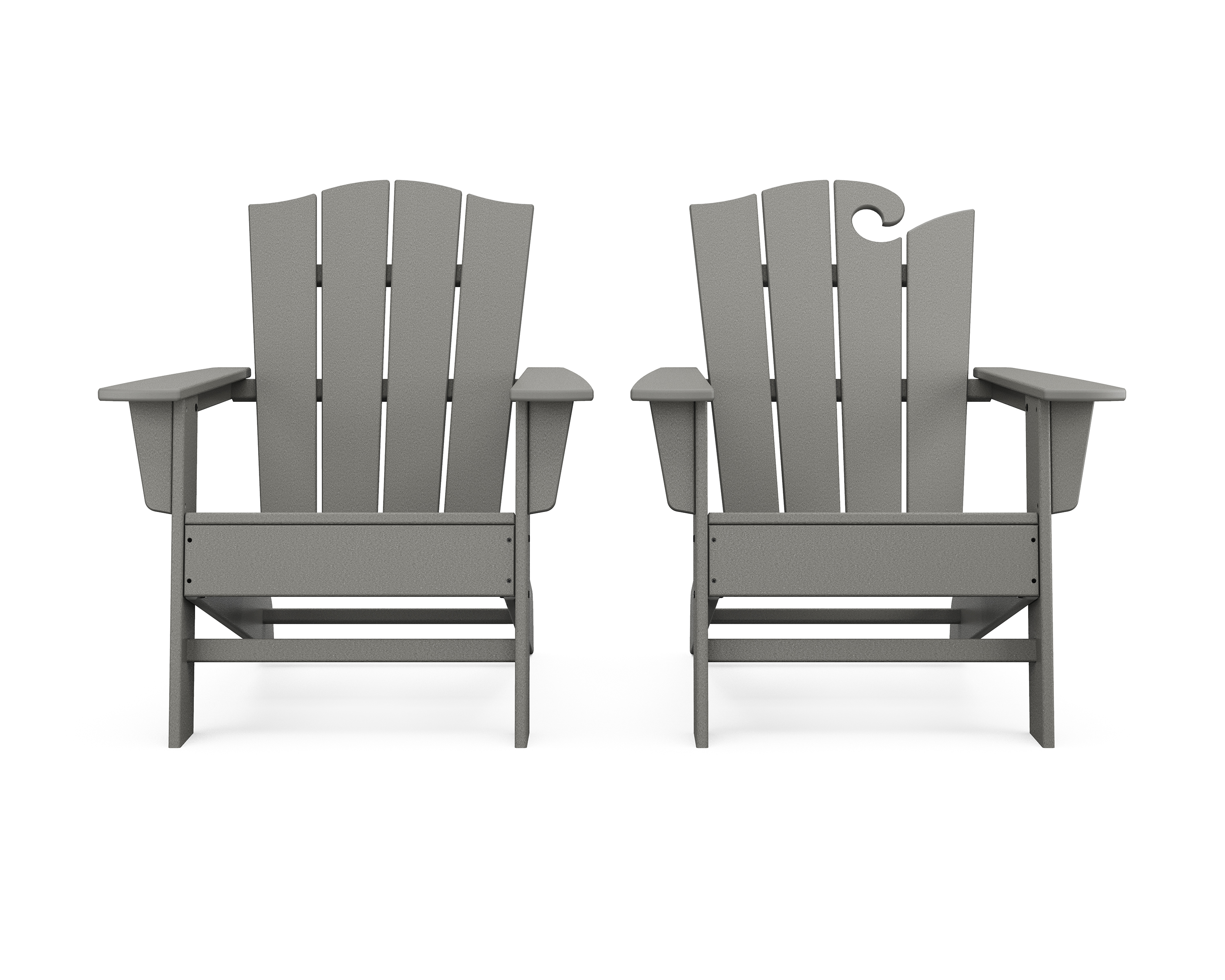 POLYWOOD Wave 2-Piece Adirondack Chair Set with The Crest Chair