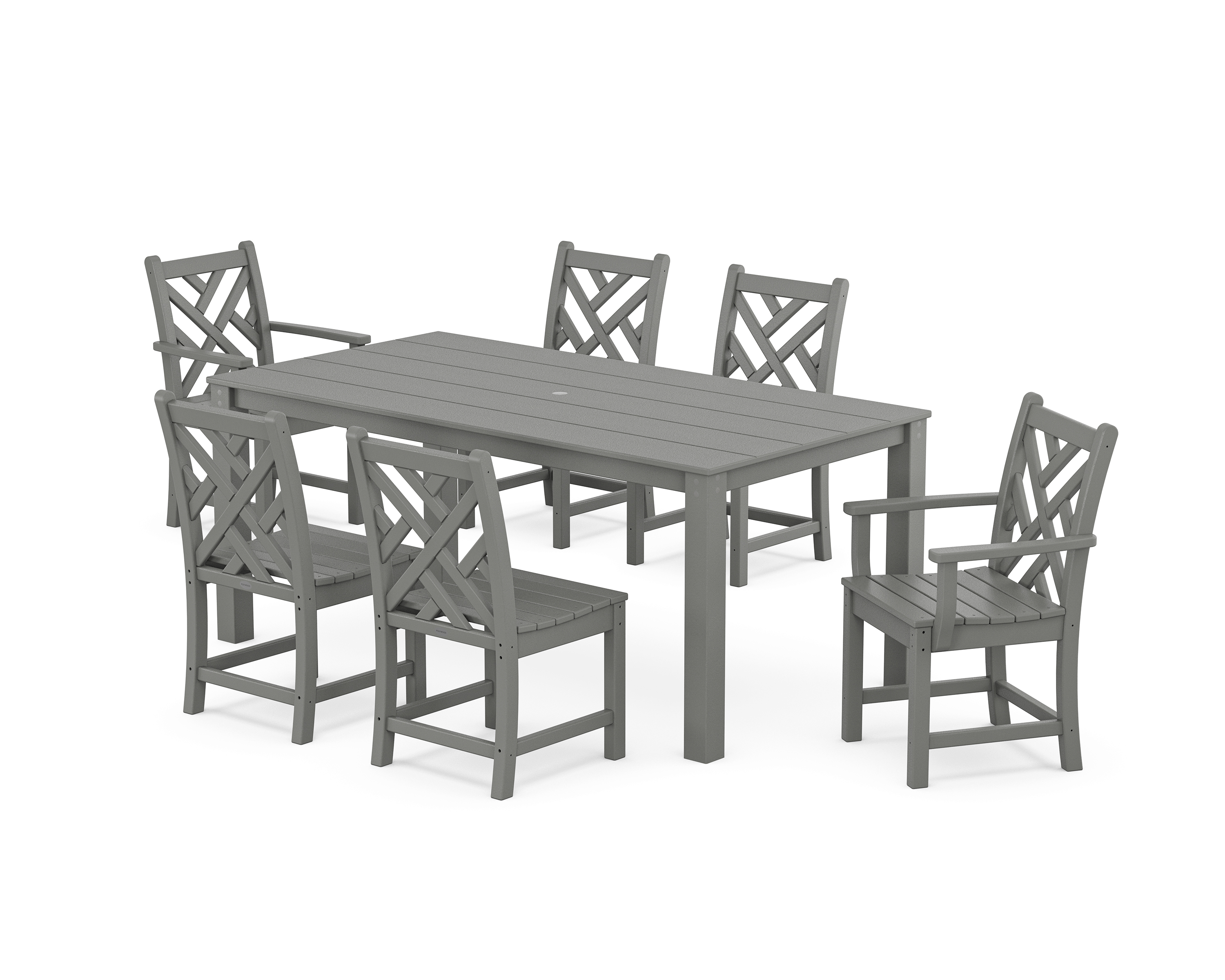 POLYWOOD Chippendale 7-Piece Parsons Dining Set