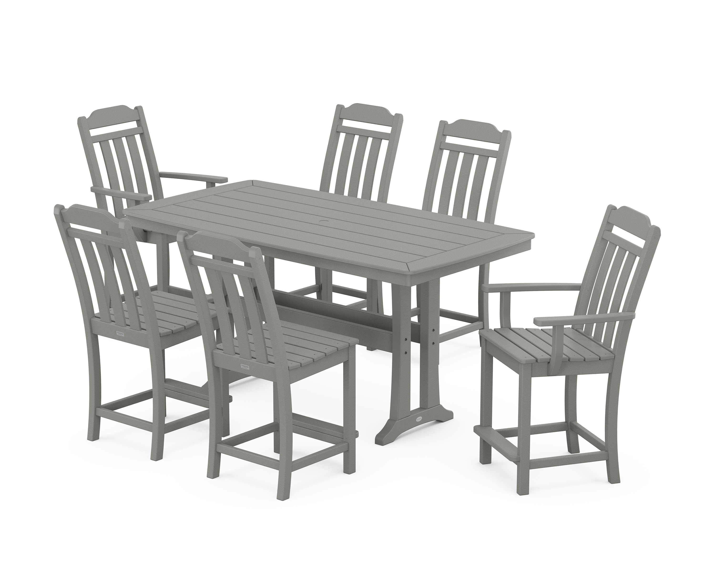 POLYWOOD Cottage 7-Piece Counter Set with Trestle Legs