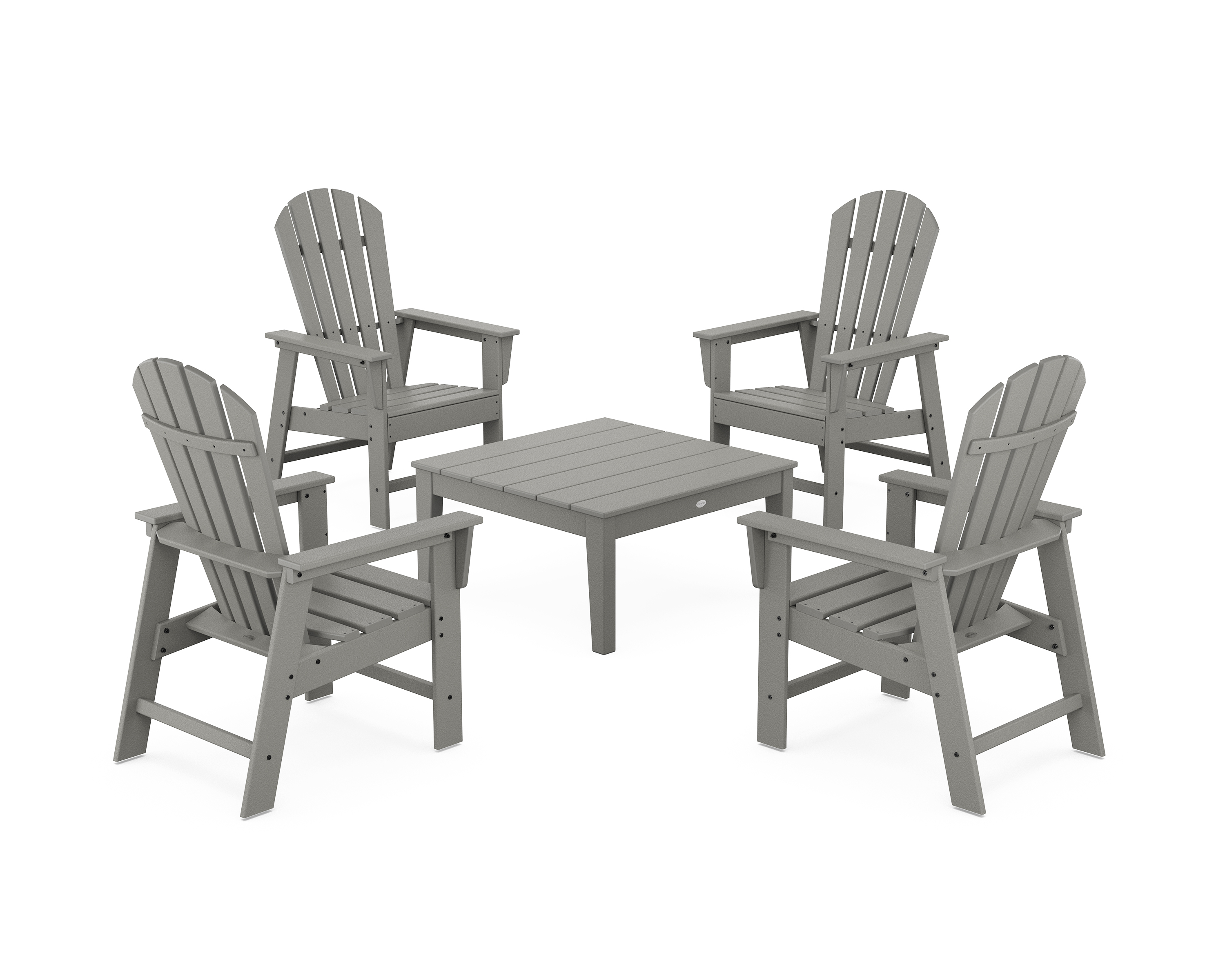 POLYWOOD 5-Piece South Beach Casual Chair Conversation Set with 36" Conversation Table