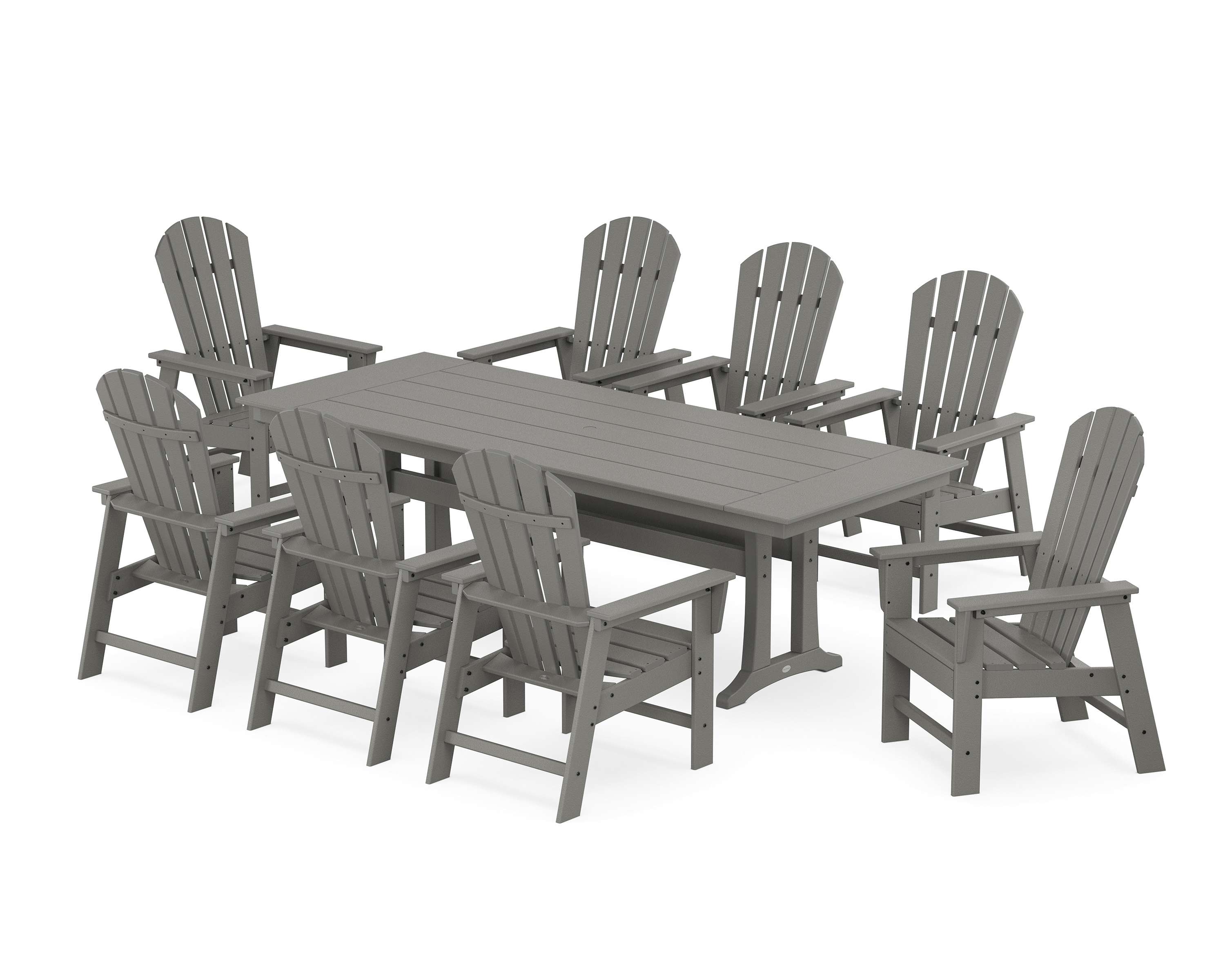 POLYWOOD South Beach 9-Piece Farmhouse Dining Set with Trestle Legs