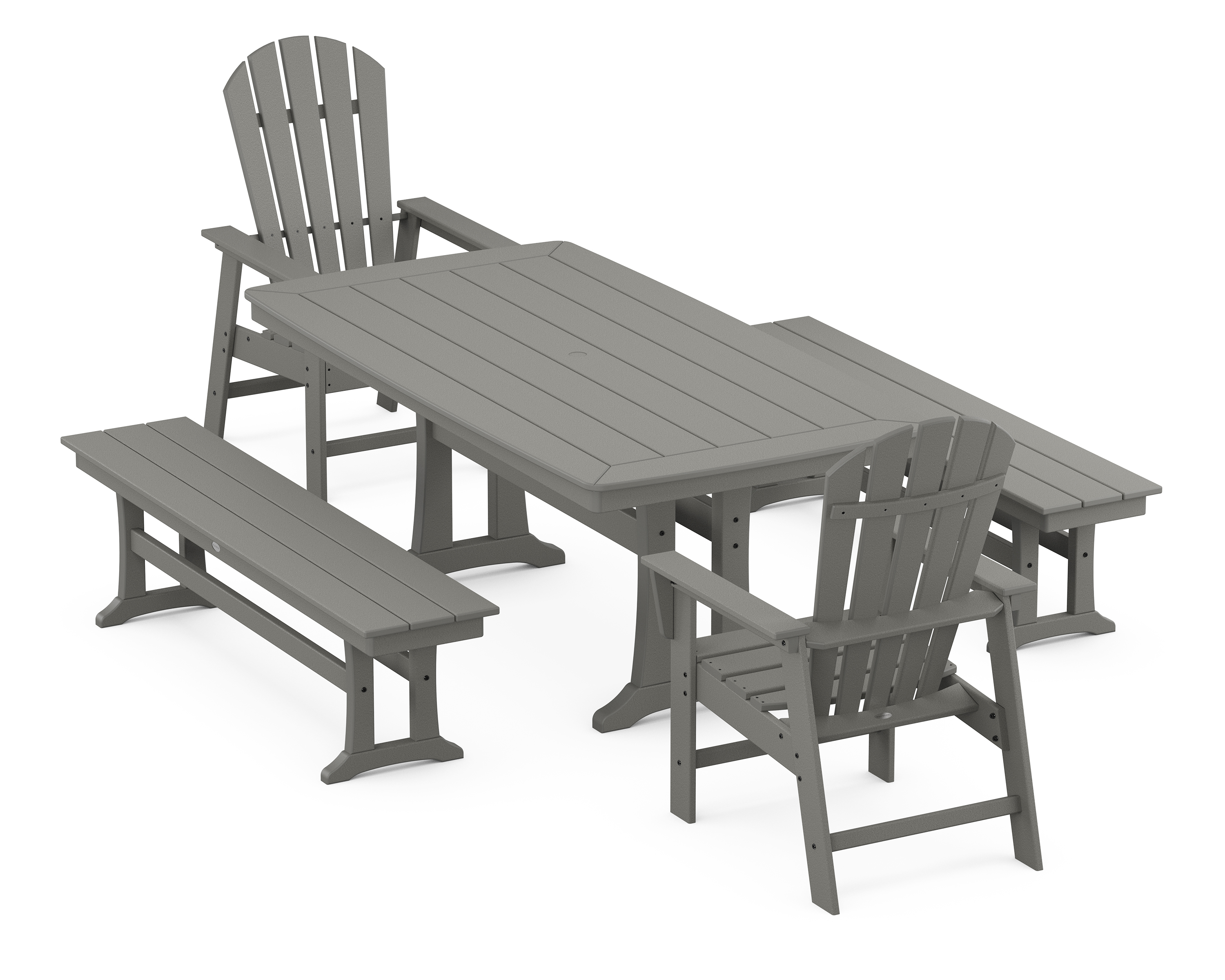 POLYWOOD South Beach 5-Piece Dining Set with Trestle Legs