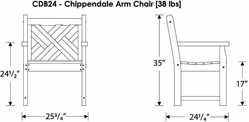 POLYWOOD Chippendale 24 in Bench