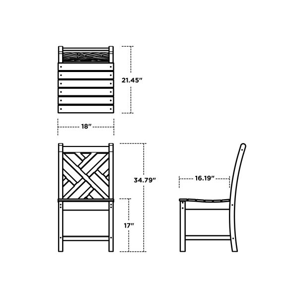 POLYWOOD Chippendale Farmhouse Trestle 7 pc Dining Set