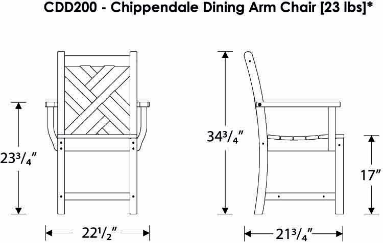POLYWOOD Chippendale Arm Chair