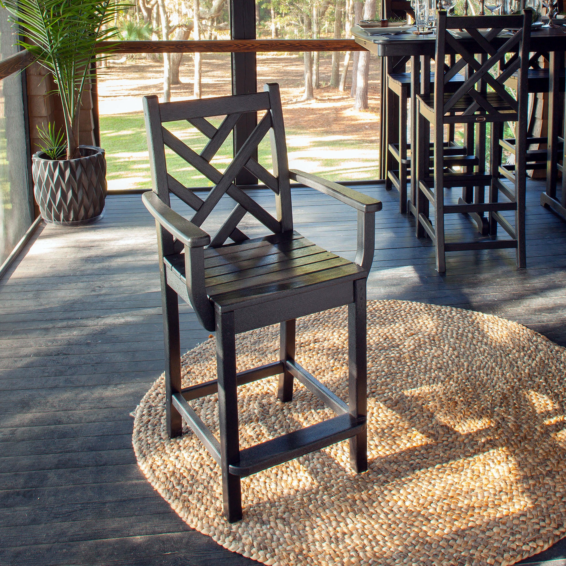 POLYWOOD® Chippendale Counter Arm Chair