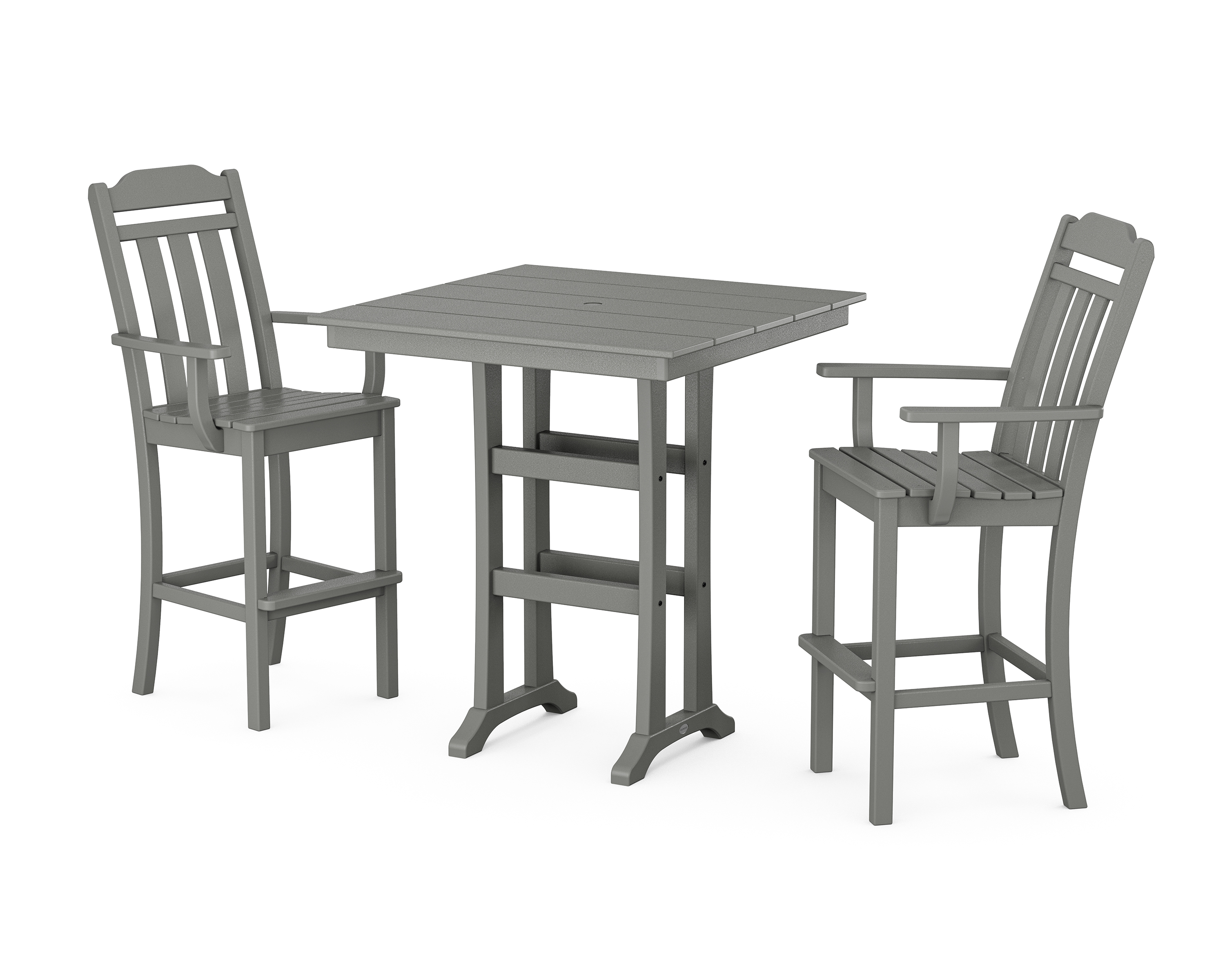 POLYWOOD Cottage 3-Piece Farmhouse Bar Set with Trestle Legs