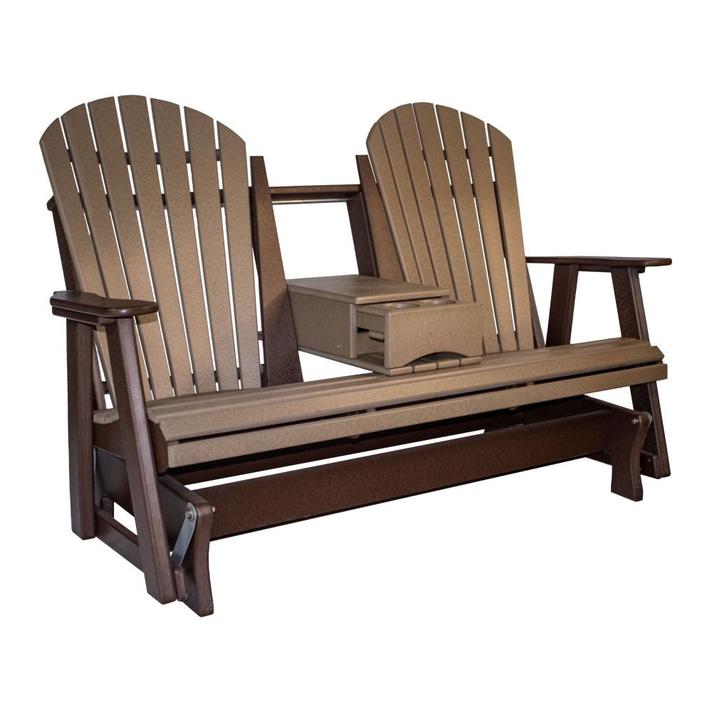 Amish Poly Comfy-Back 5 ft Double Glider w/ Console