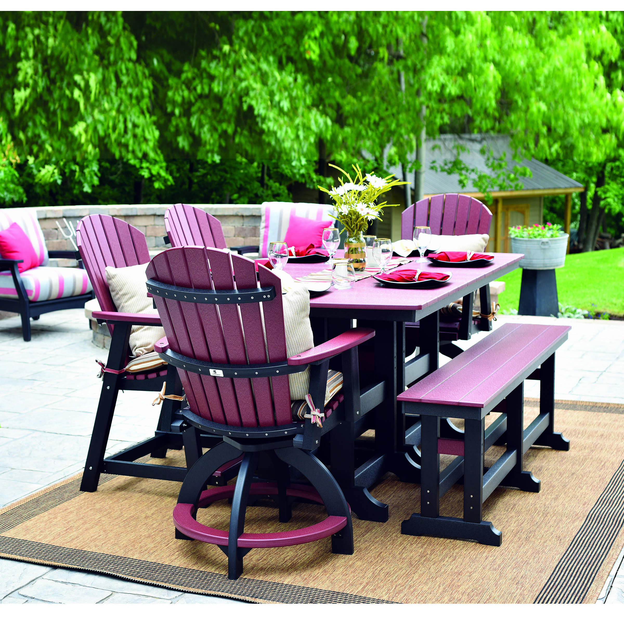 Berlin Gardens Comfo-Back Picnic Counter Set