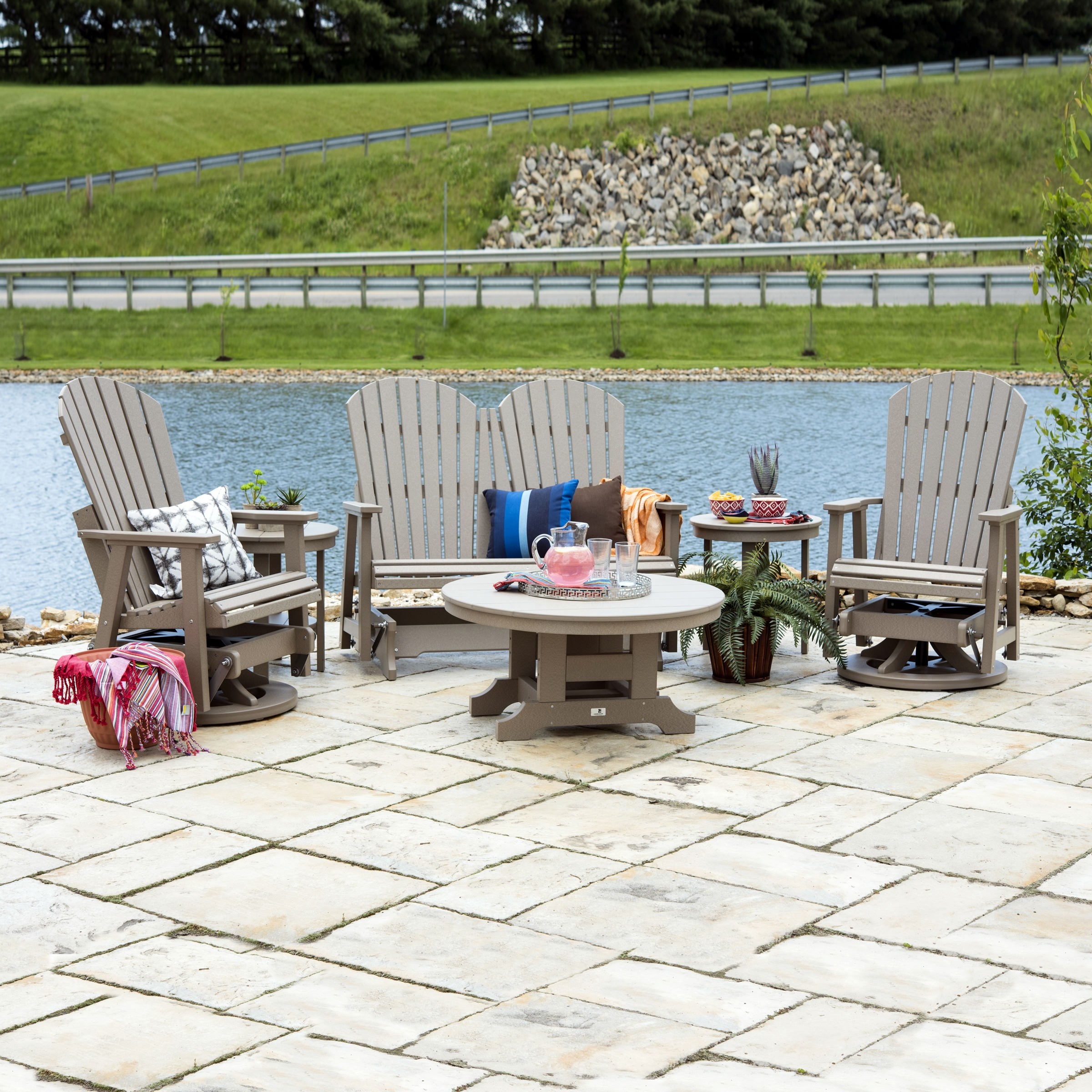 Berlin Gardens Comfo-Back Swivel Glider Conversation Group