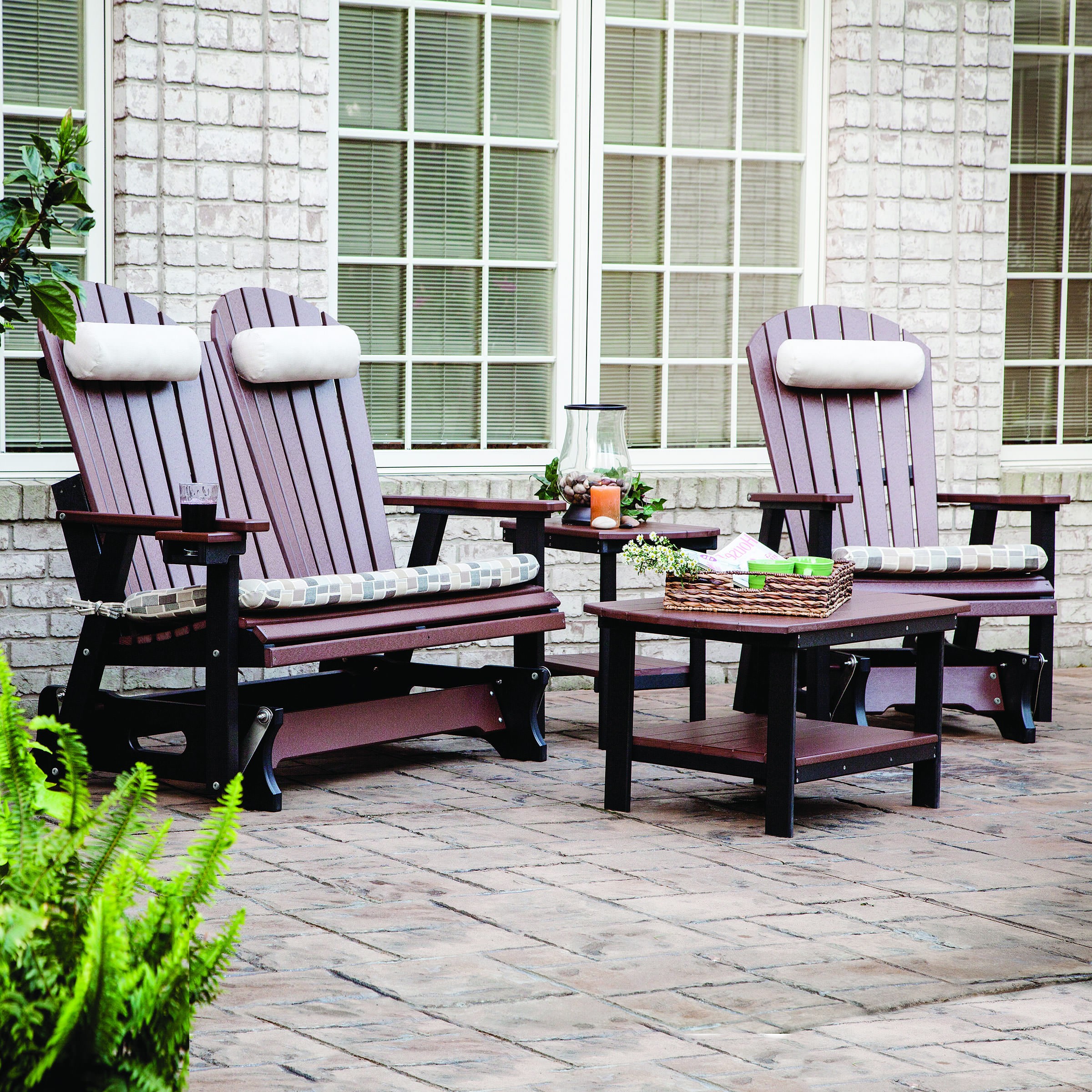 Berlin Gardens Comfo-Back Poly Glider Seating Set