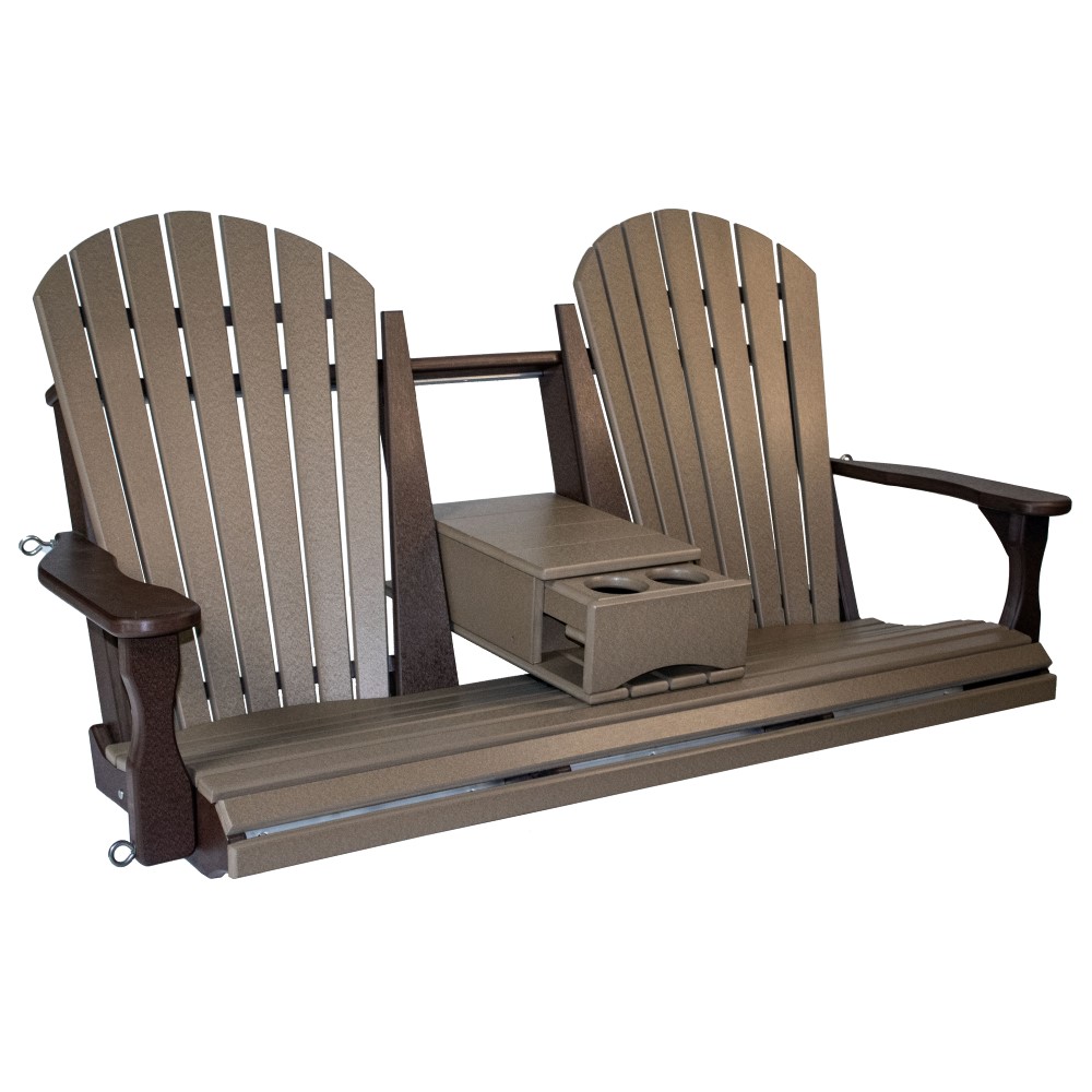 Amish Poly Comfy-Back 5 ft Swing w/ Stainless Steel Chain w/ Console