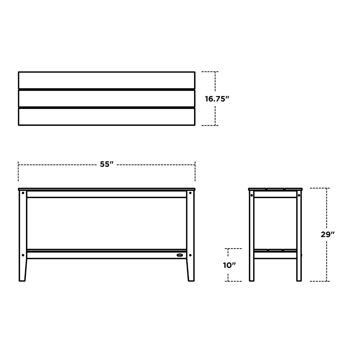 POLYWOOD Newport 55 in Console Table