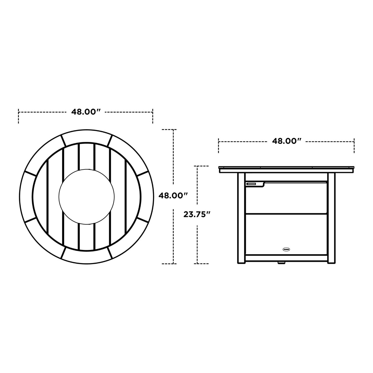 POLYWOOD 48 in Round Fire Pit