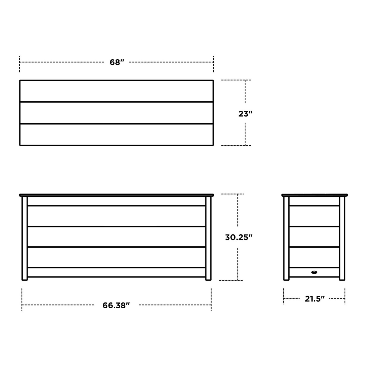 POLYWOOD 68 in Console Table with Storage