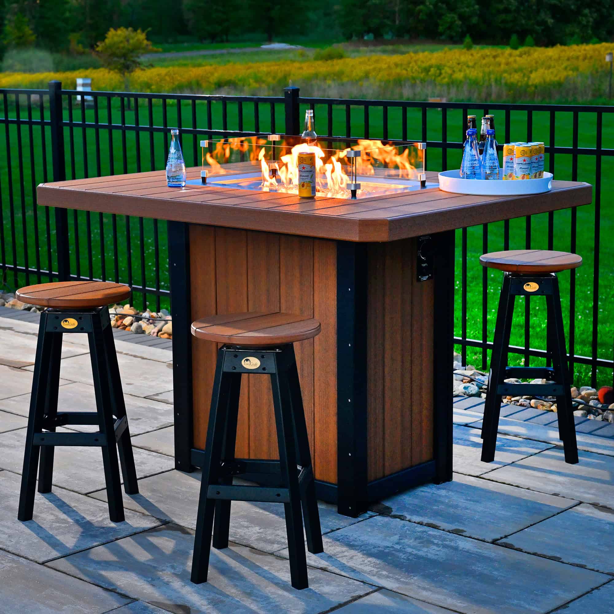 LuxCraft Lumin 62" Rectangular Counter Fire Table - Gallery Image 1