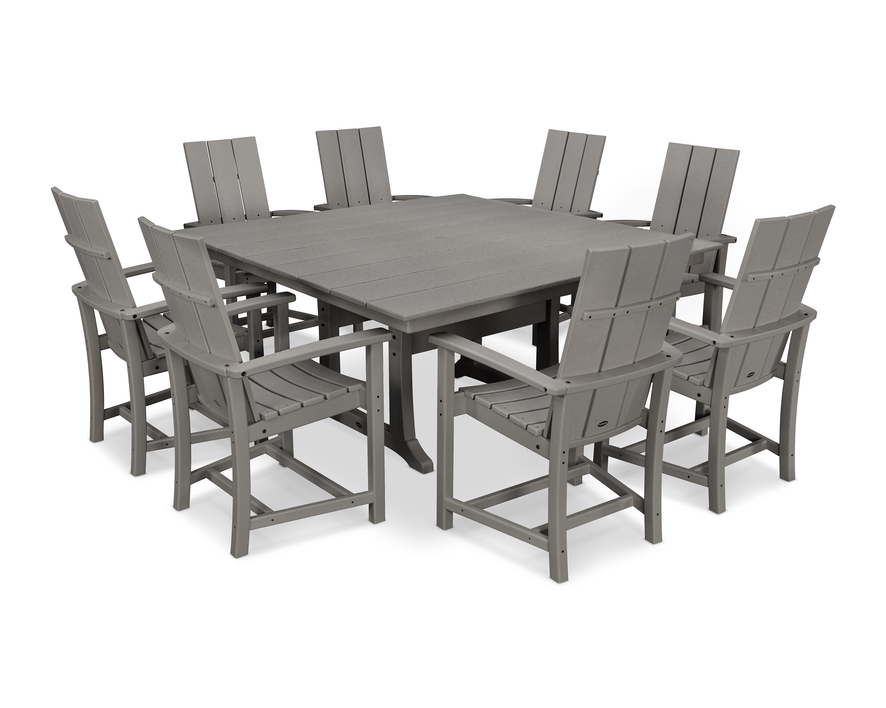 POLYWOOD Modern Adirondack 9-Piece Farmhouse Trestle Dining Set