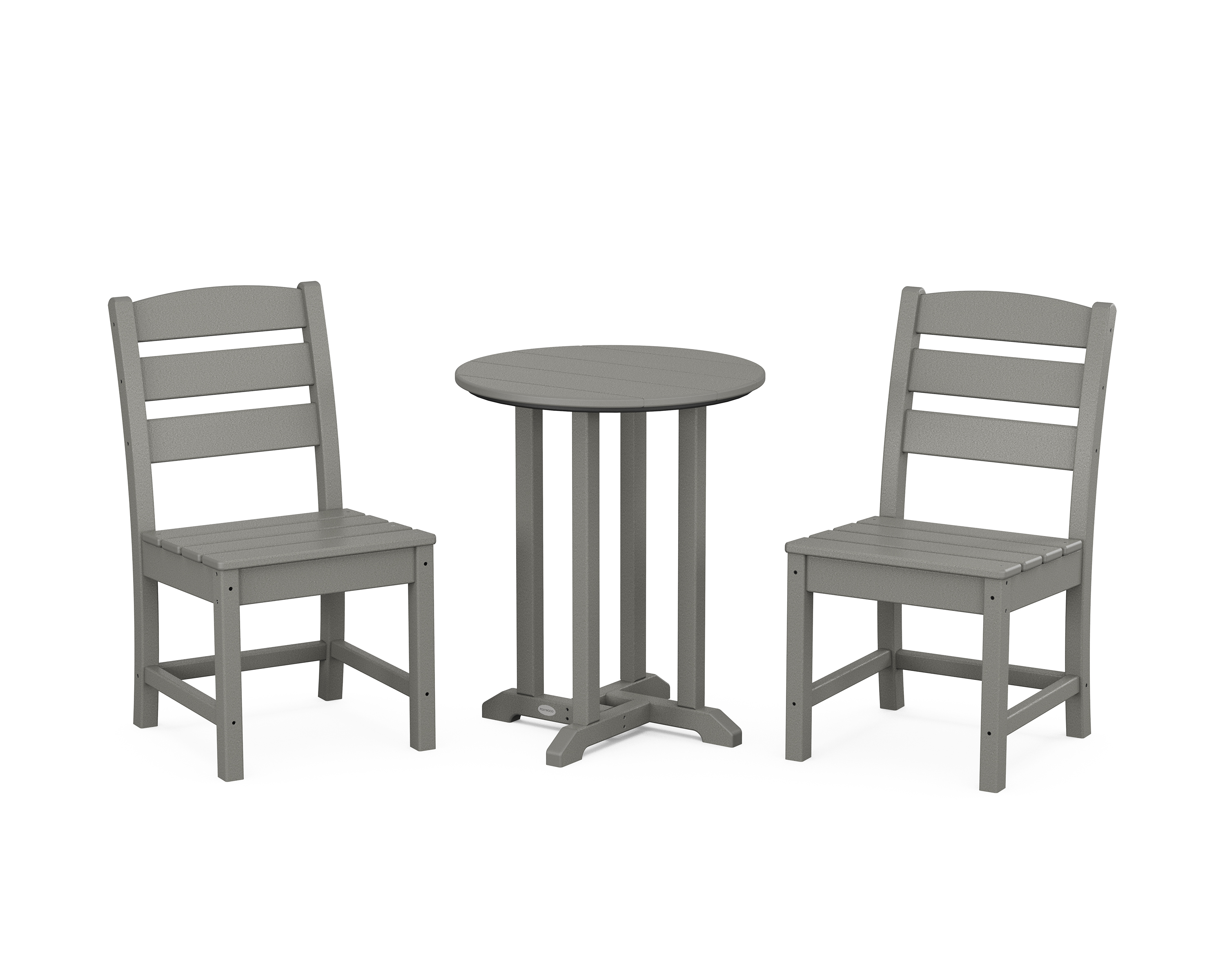 POLYWOOD Lakeside Side Chair 3-Piece Round Bistro Dining Set