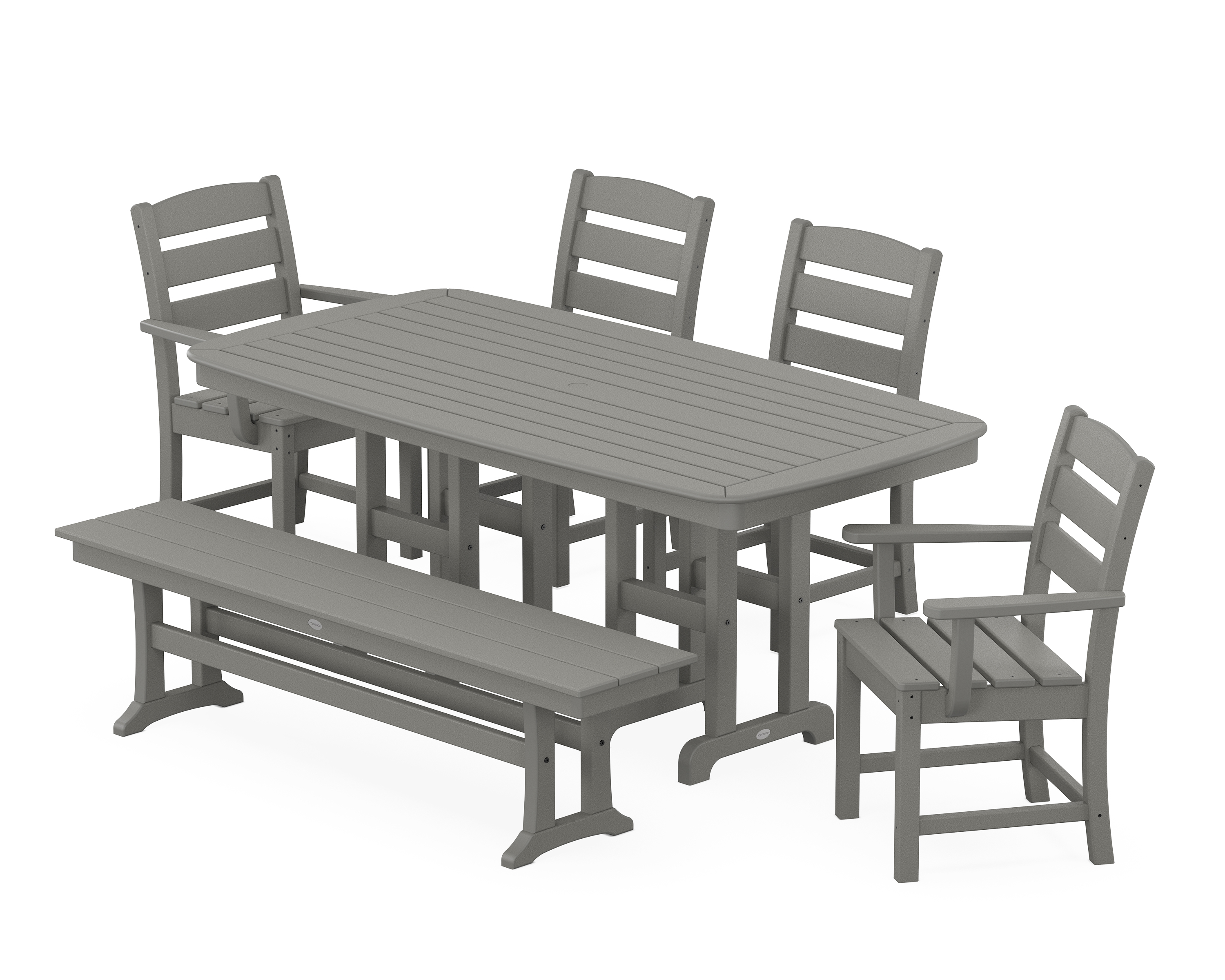 POLYWOOD Lakeside 6-Piece Dining Set with Bench