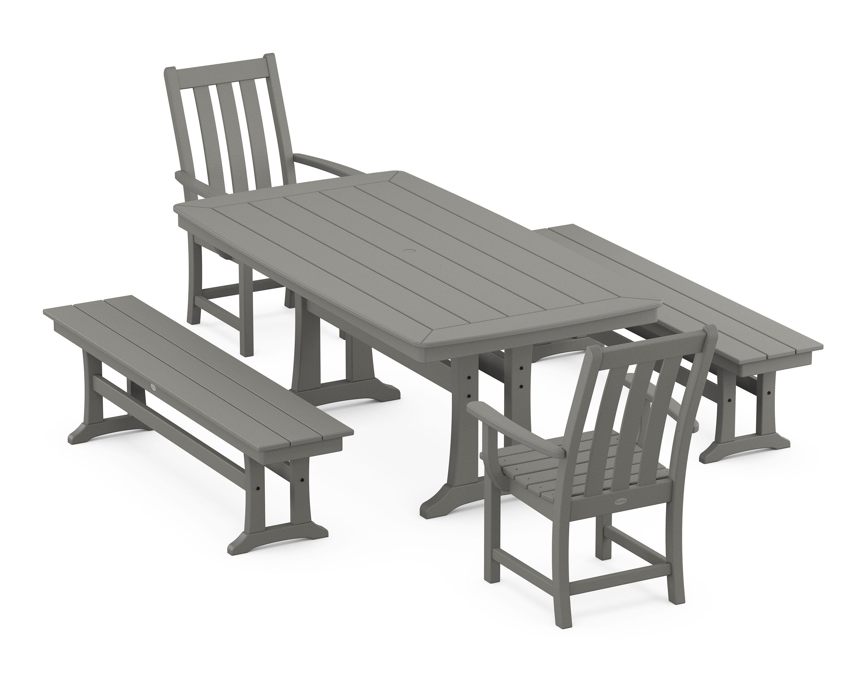 POLYWOOD Vineyard 5-Piece Dining Set with Trestle Legs