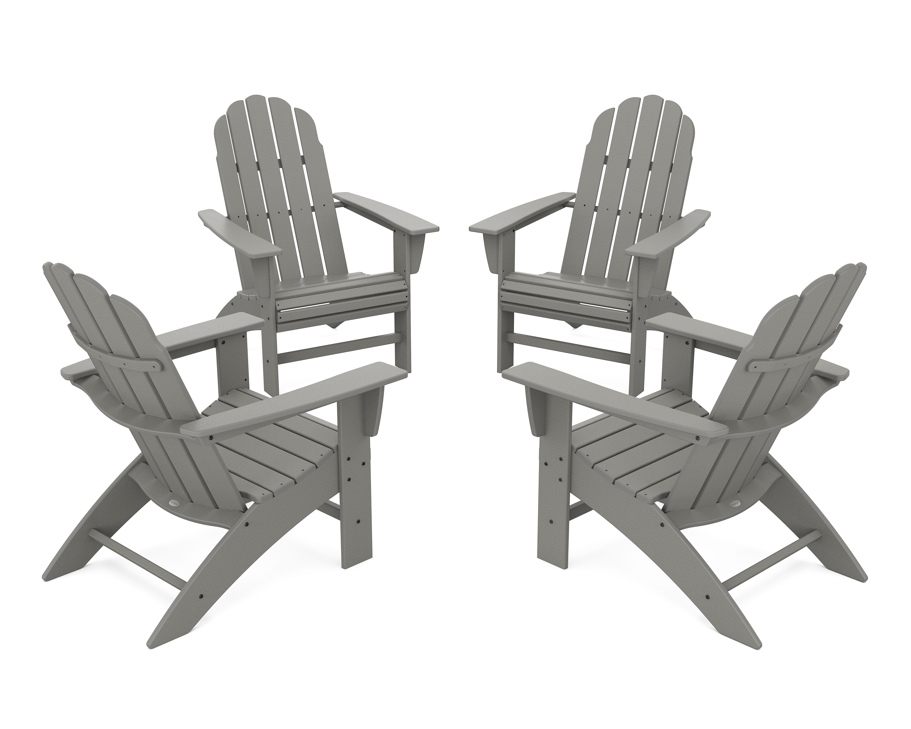 POLYWOOD 4-Piece Vineyard Curveback Adirondack Chair Conversation Set
