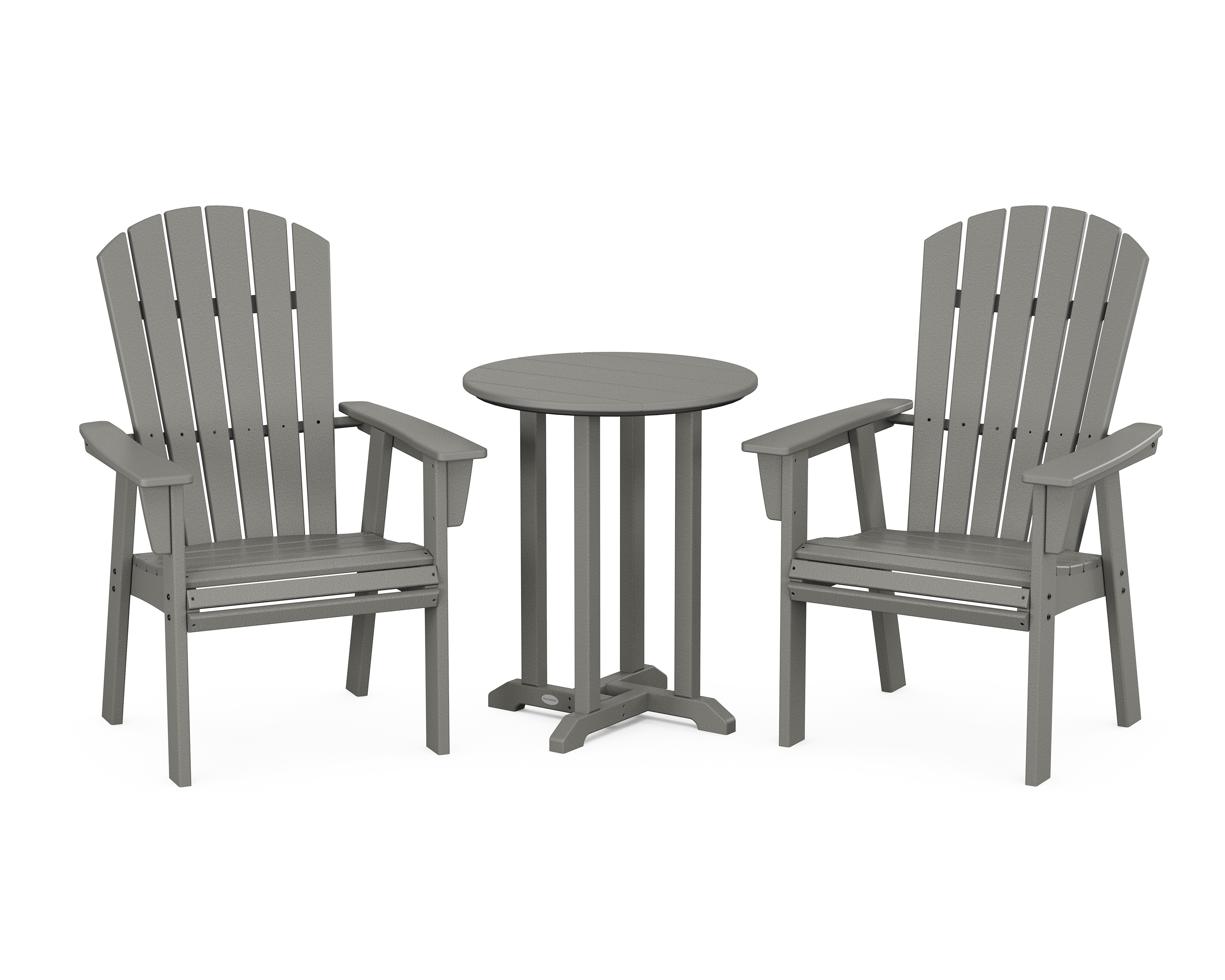 POLYWOOD Nautical Adirondack 3-Piece Round Bistro Dining Set