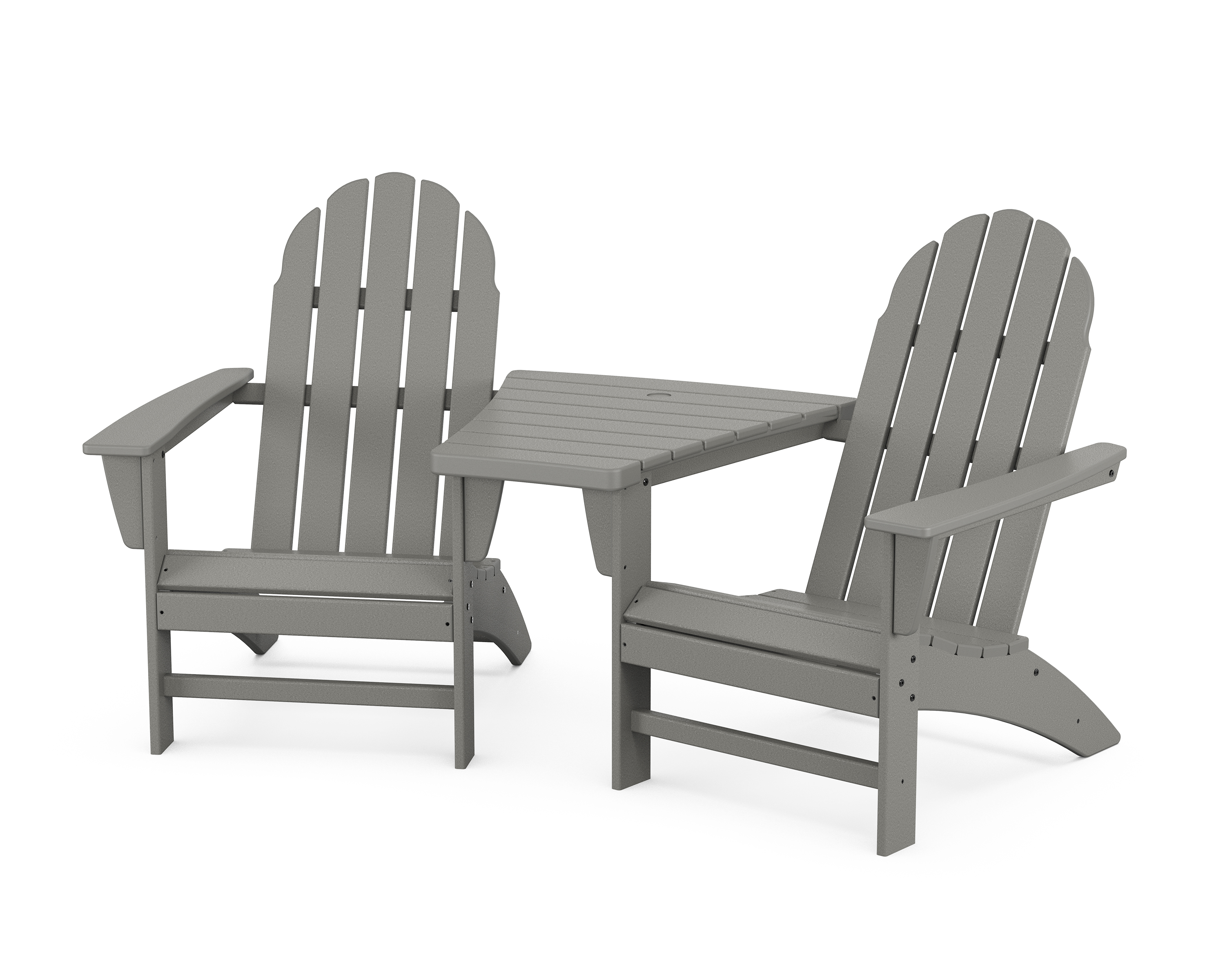 POLYWOOD Vineyard 3-Piece Adirondack Set with Angled Connecting Table