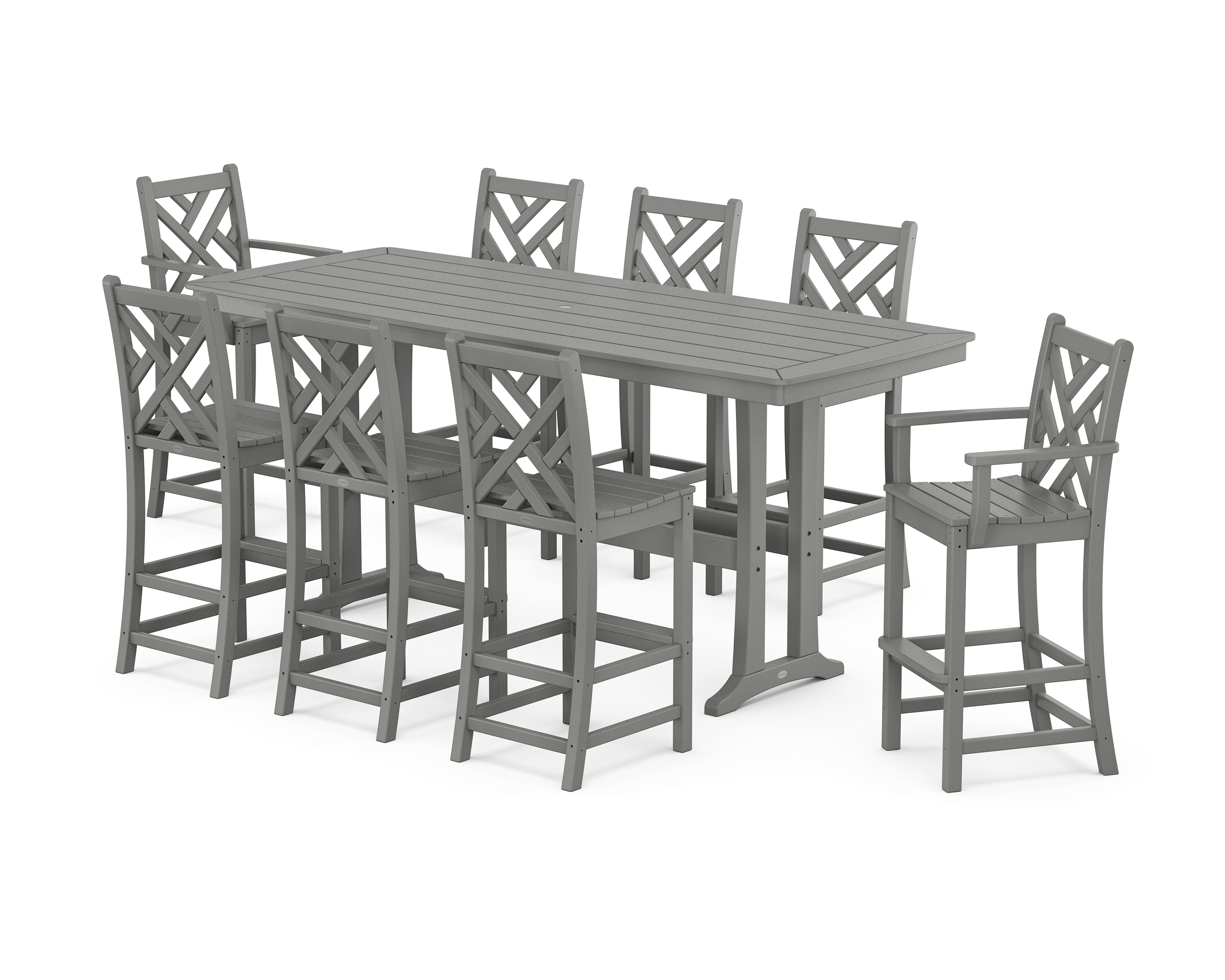 POLYWOOD Chippendale 9-Piece Bar Set with Trestle Legs