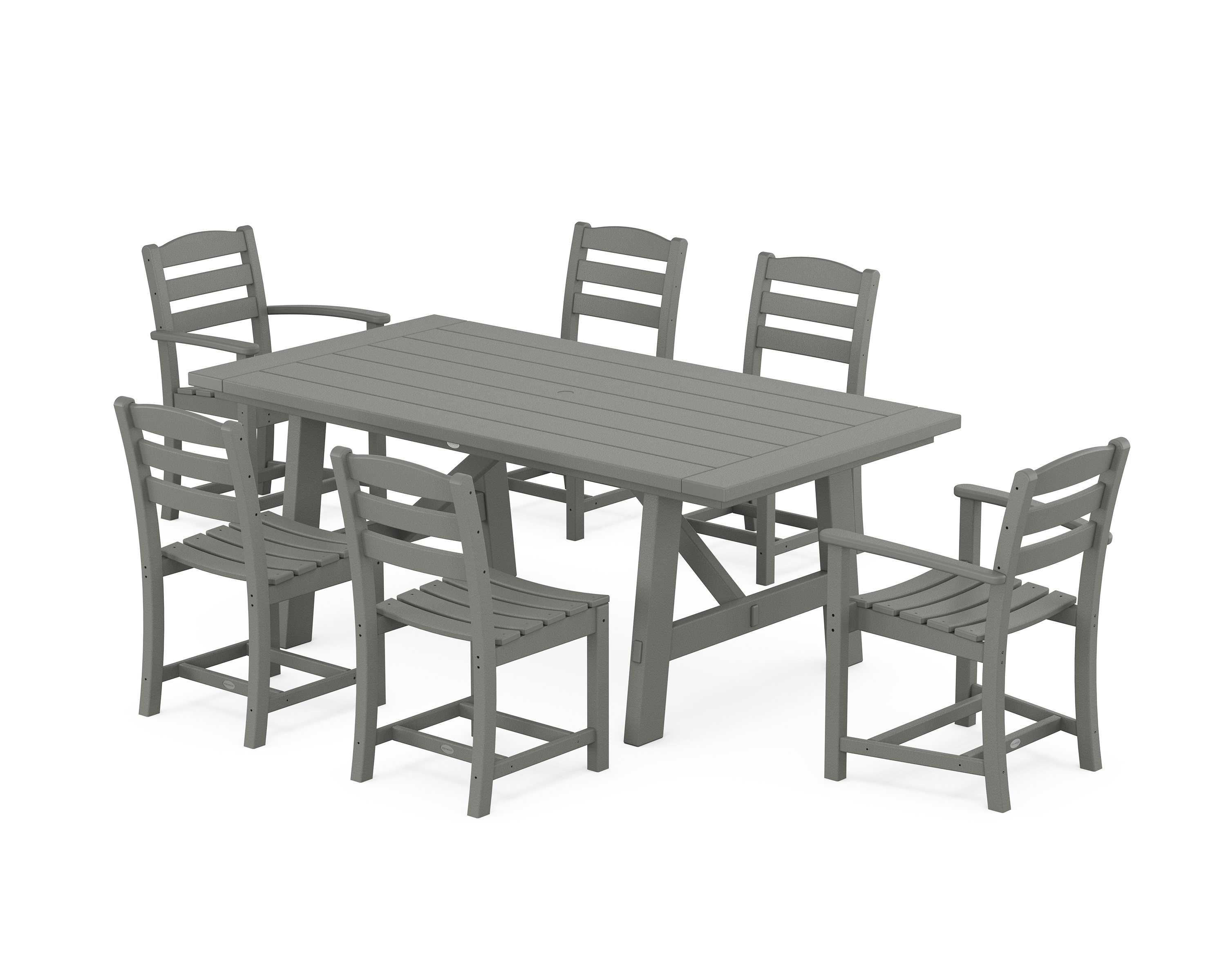 POLYWOOD La Casa Café 7-Piece Rustic Farmhouse Dining Set