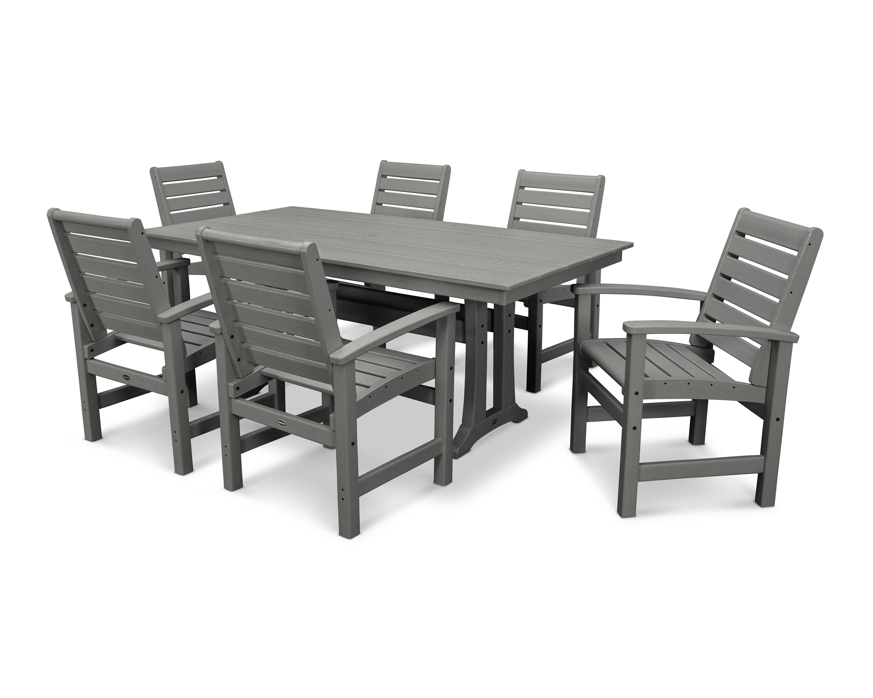 POLYWOOD Signature 7-Piece Farmhouse Dining Set with Trestle Legs