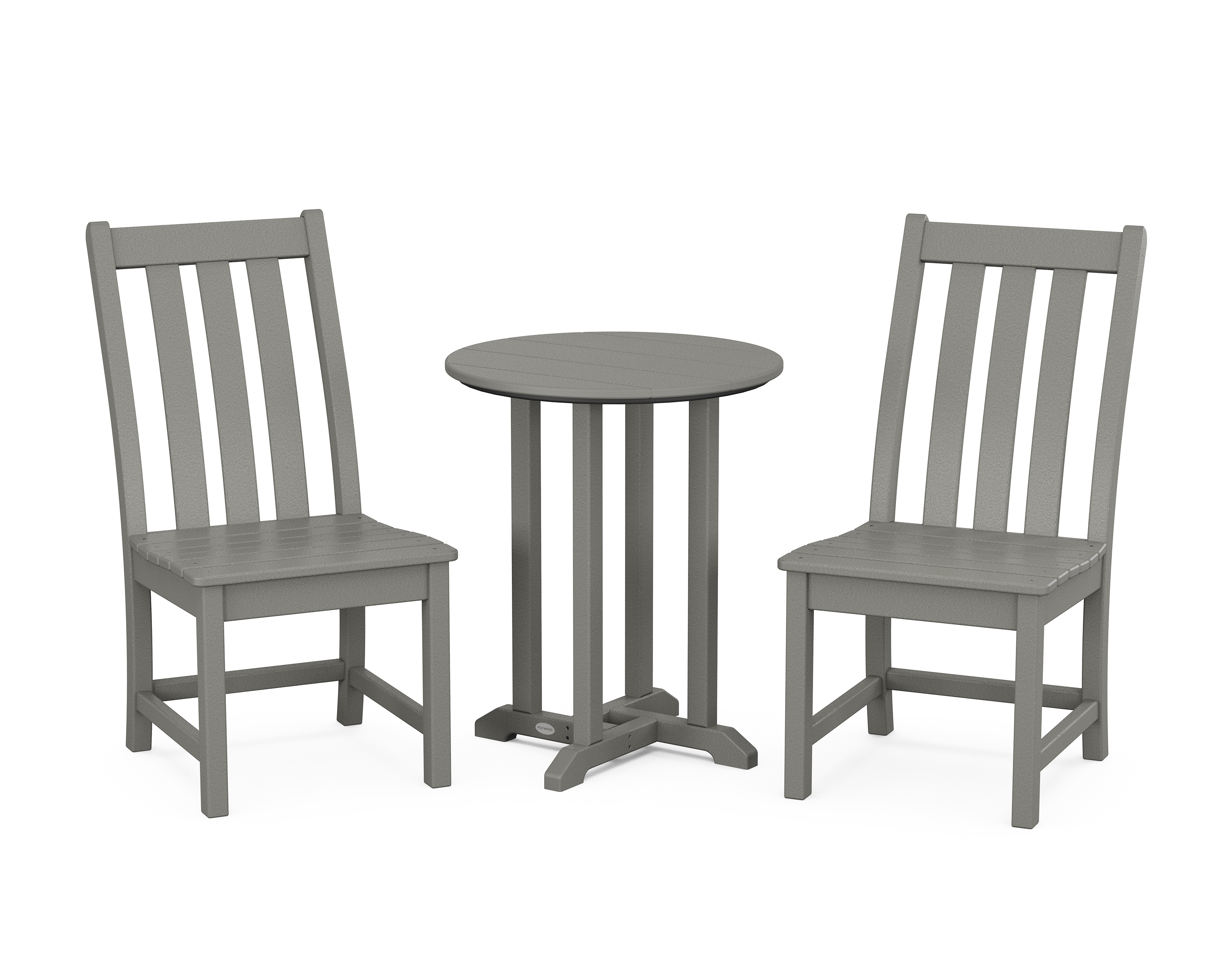 POLYWOOD Vineyard Side Chair 3-Piece Round Bistro Dining Set